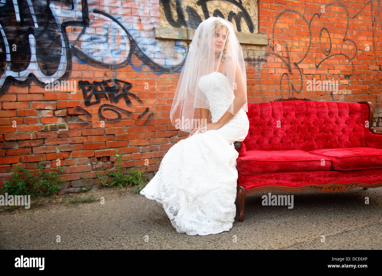 Bride sitting on chair hi-res stock photography and images - Alamy