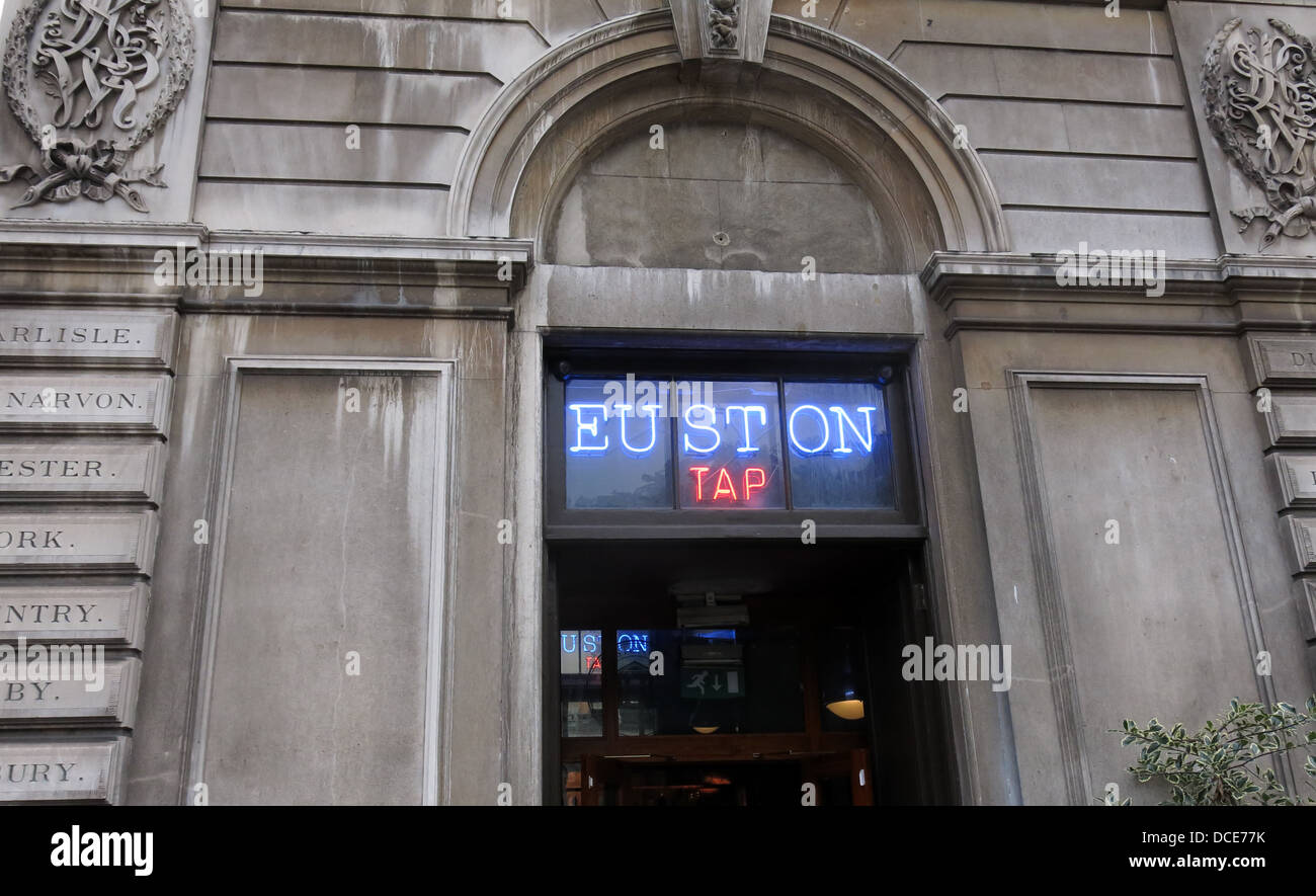 The Euston Tap bar at Euston Station London Stock Photo