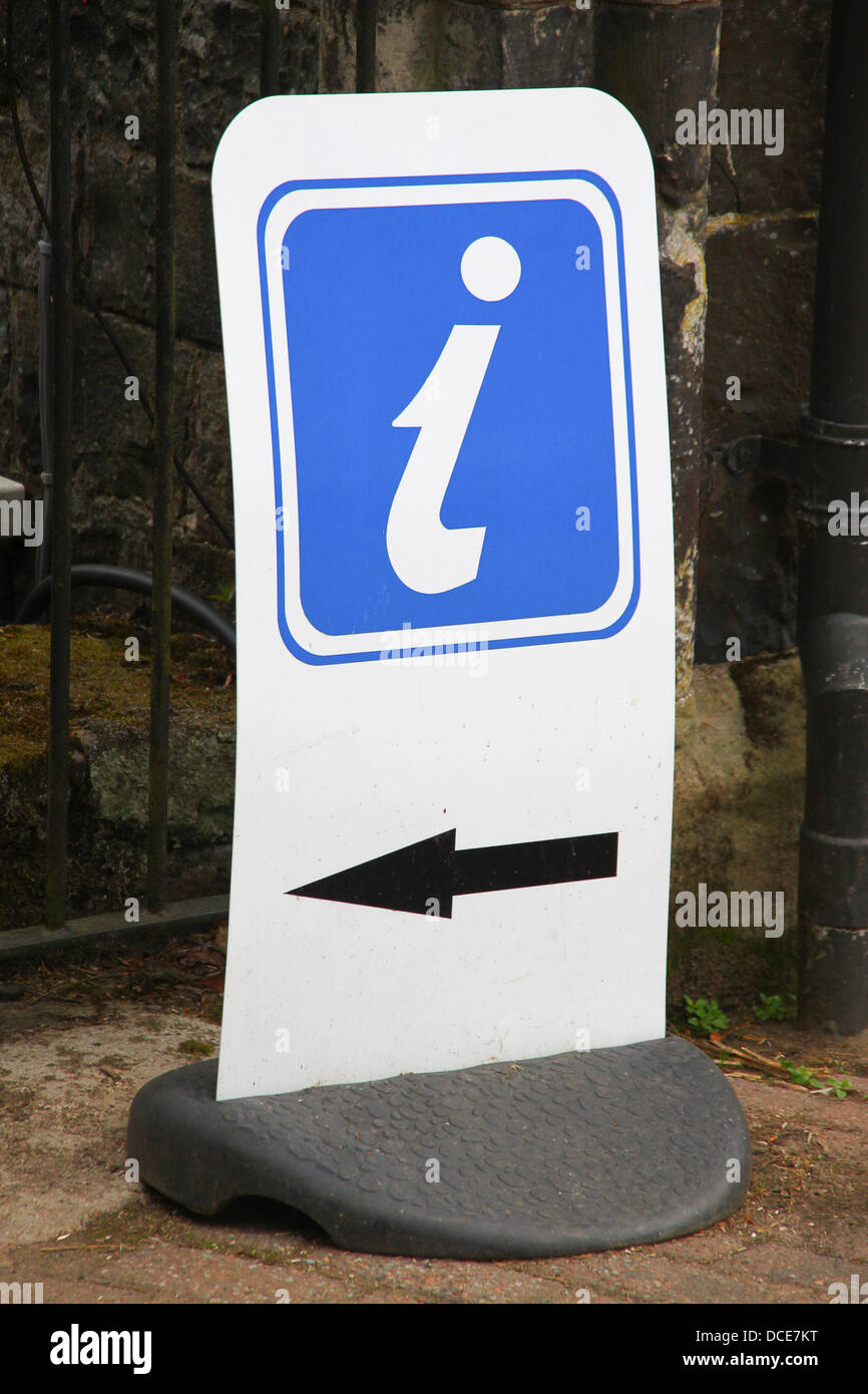 Direction board to information centre Stock Photo Alamy