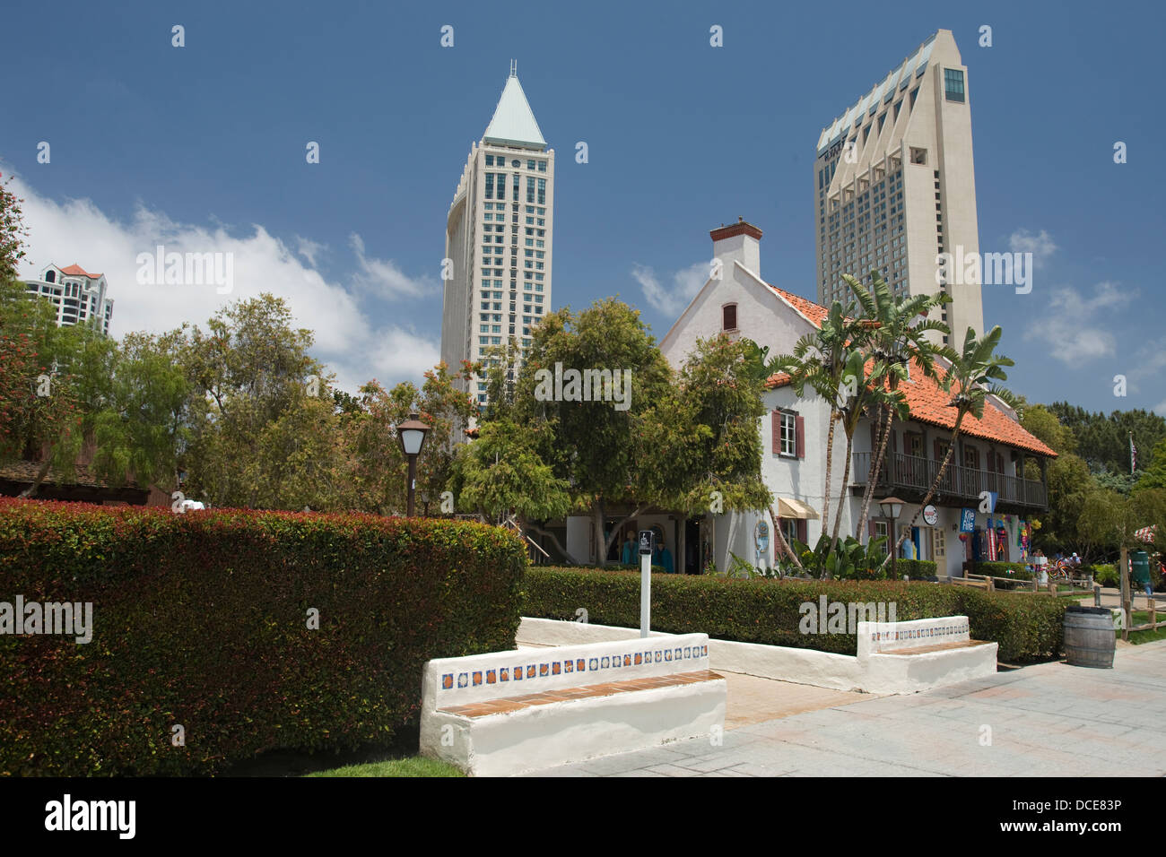 GRAND HYATT HOTEL TOWERS SEAPORT VILLAGE DOWNTOWN SAN DIEGO CALIFORNIA USA Stock Photo