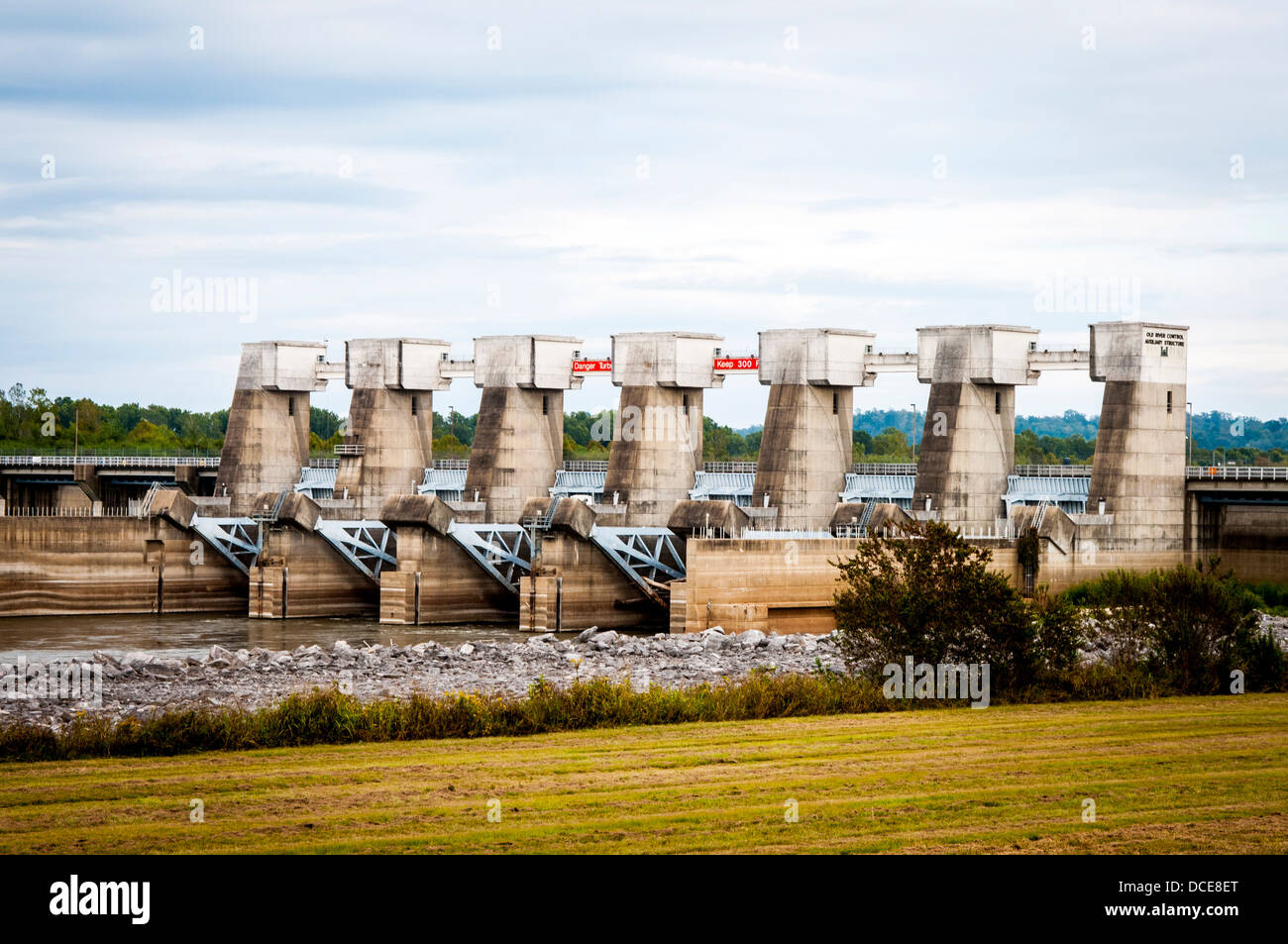 USA, Louisiana, Atchafalaya Basin, Old River Control Auxiliary Structure, built and maintained by US Army Corps of Engineers. Stock Photo