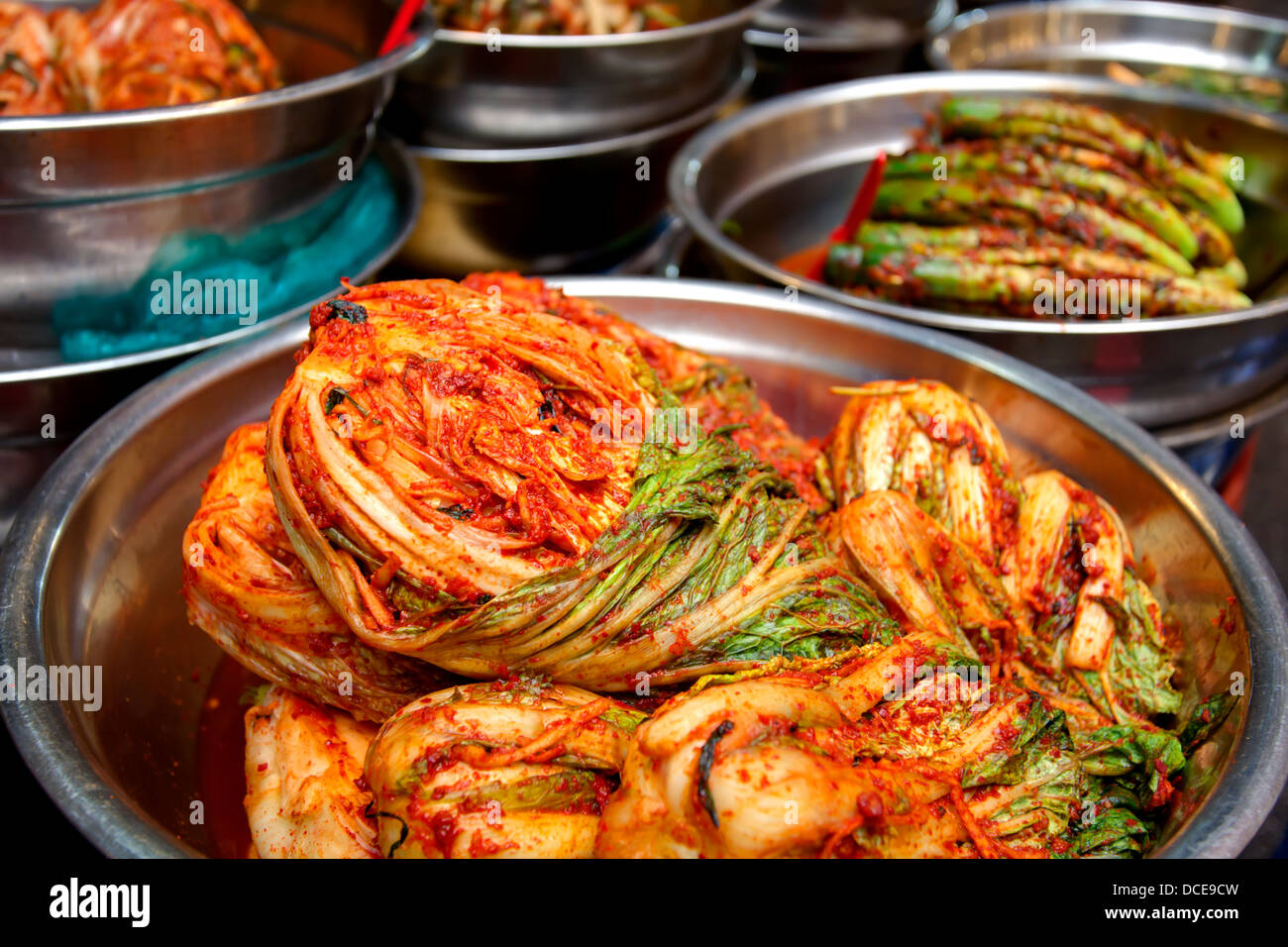 Traditional Korean food spicy kimchi Stock Photo Alamy
