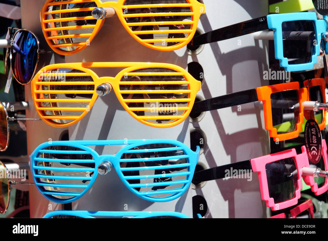 Novelty sunglasses for sale Stock Photo