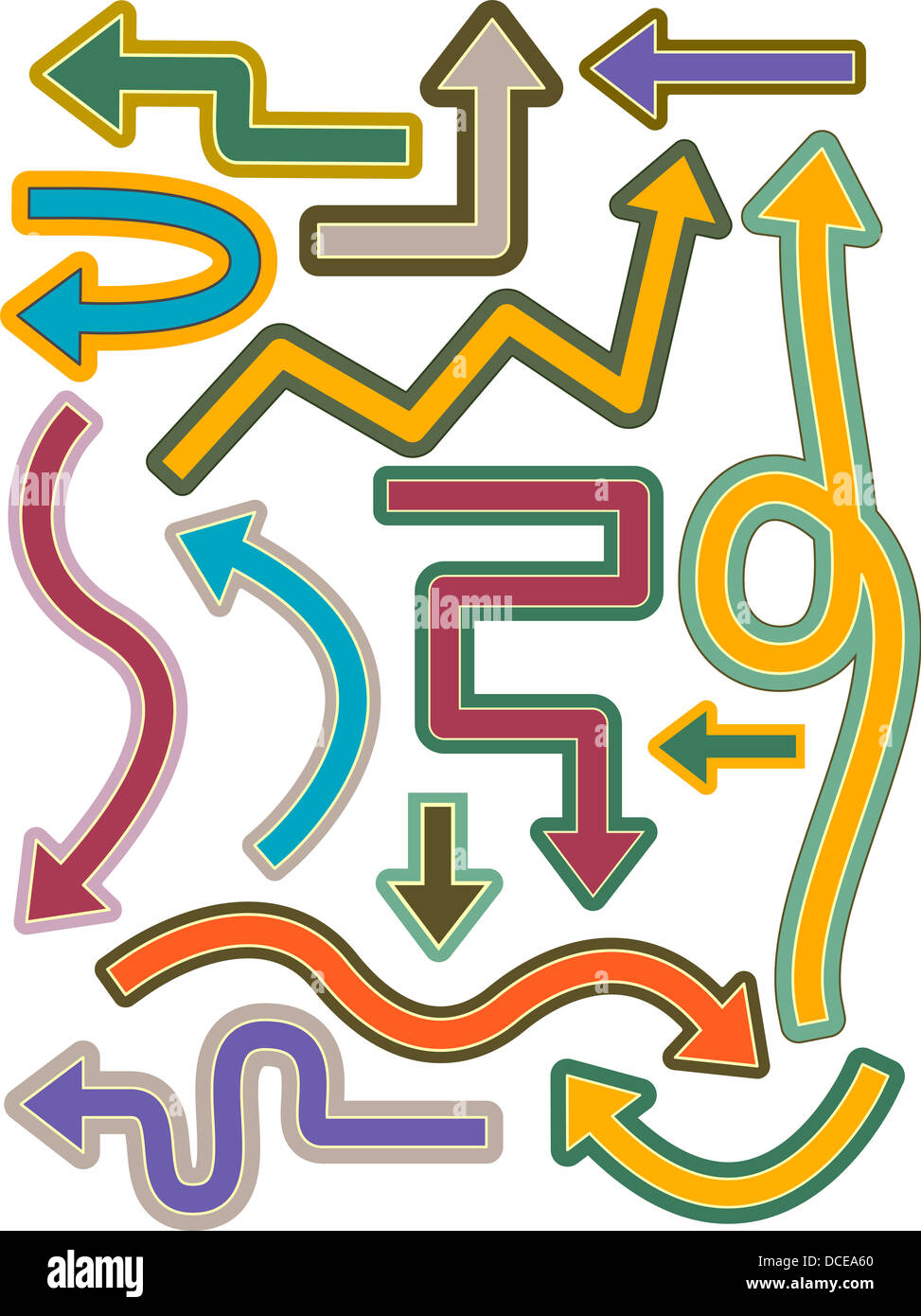 Illustration of Different Arrow Elements Stock Photo