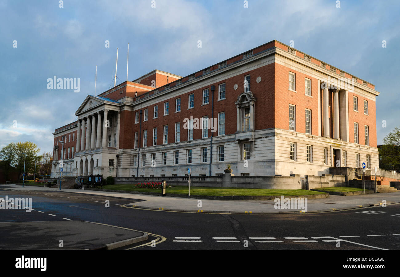 Chesterfield town hall seen at early morning sunrise Stock Photo Alamy