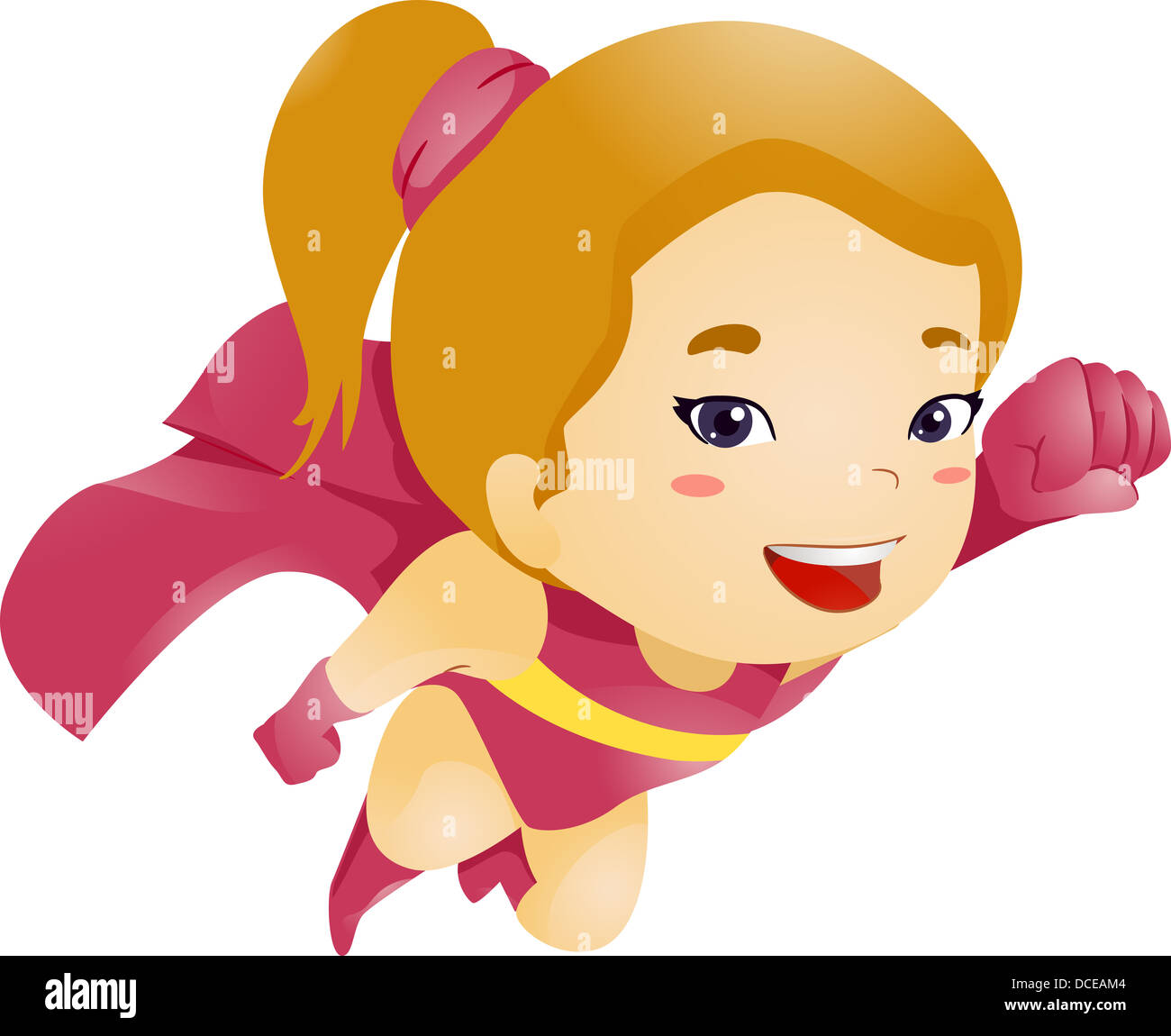Illustration of a Little Kid Girl Flying Stock Photo - Alamy