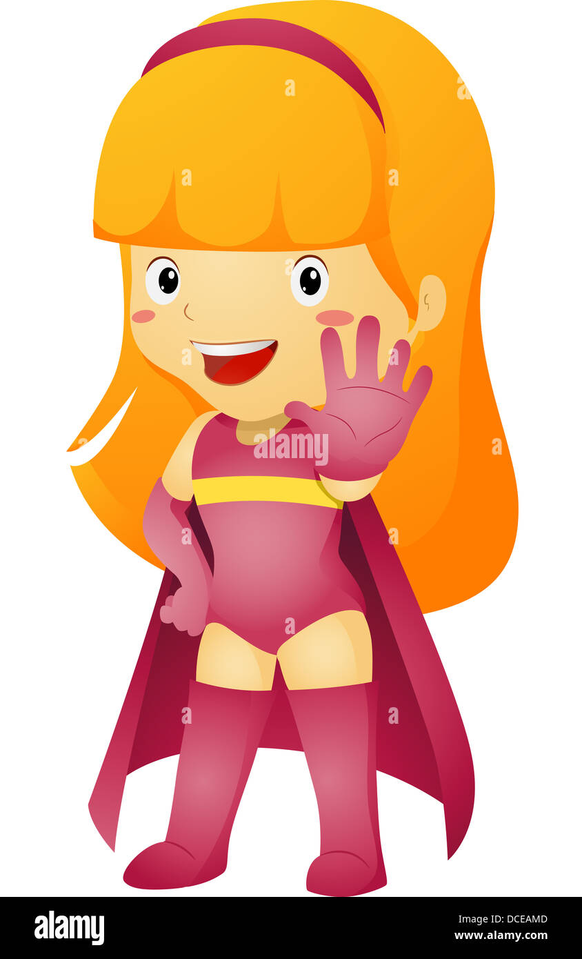 Little Girl Superhero Cartoon