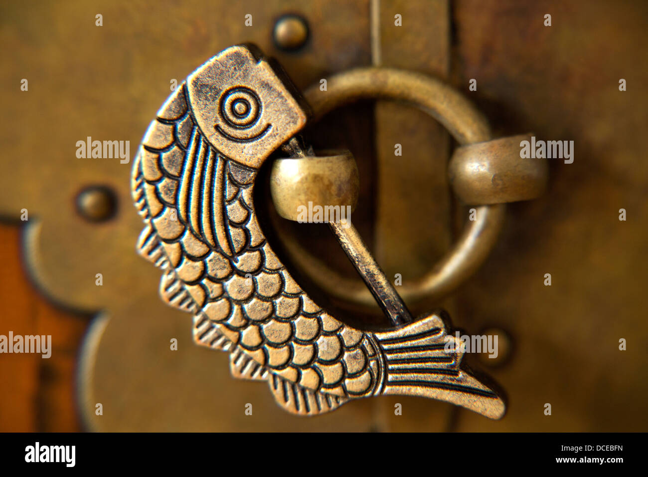 Ancient fish lock Stock Photo
