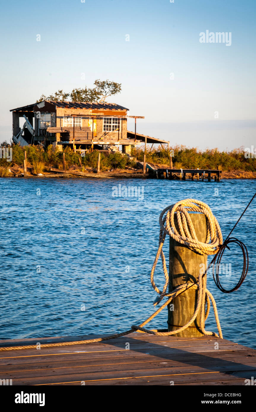 USA, Louisiana, Atchafalaya Basin, Terrabonne Parish, Cocodrie, dock