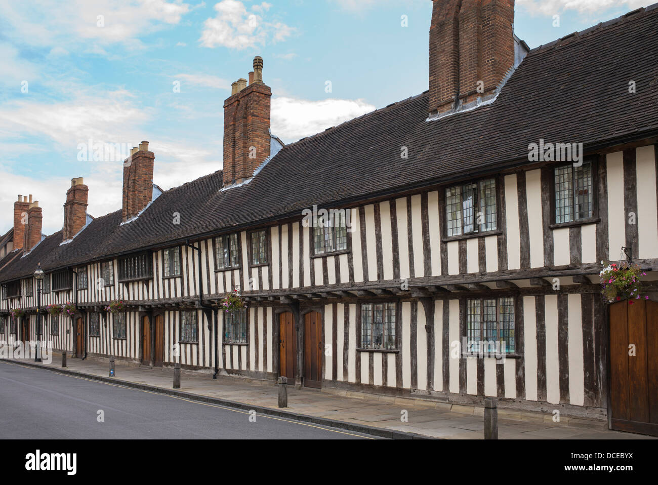 Almshouses, Church street, Stratford upon Avon, Warwickshire, England Stock Photo