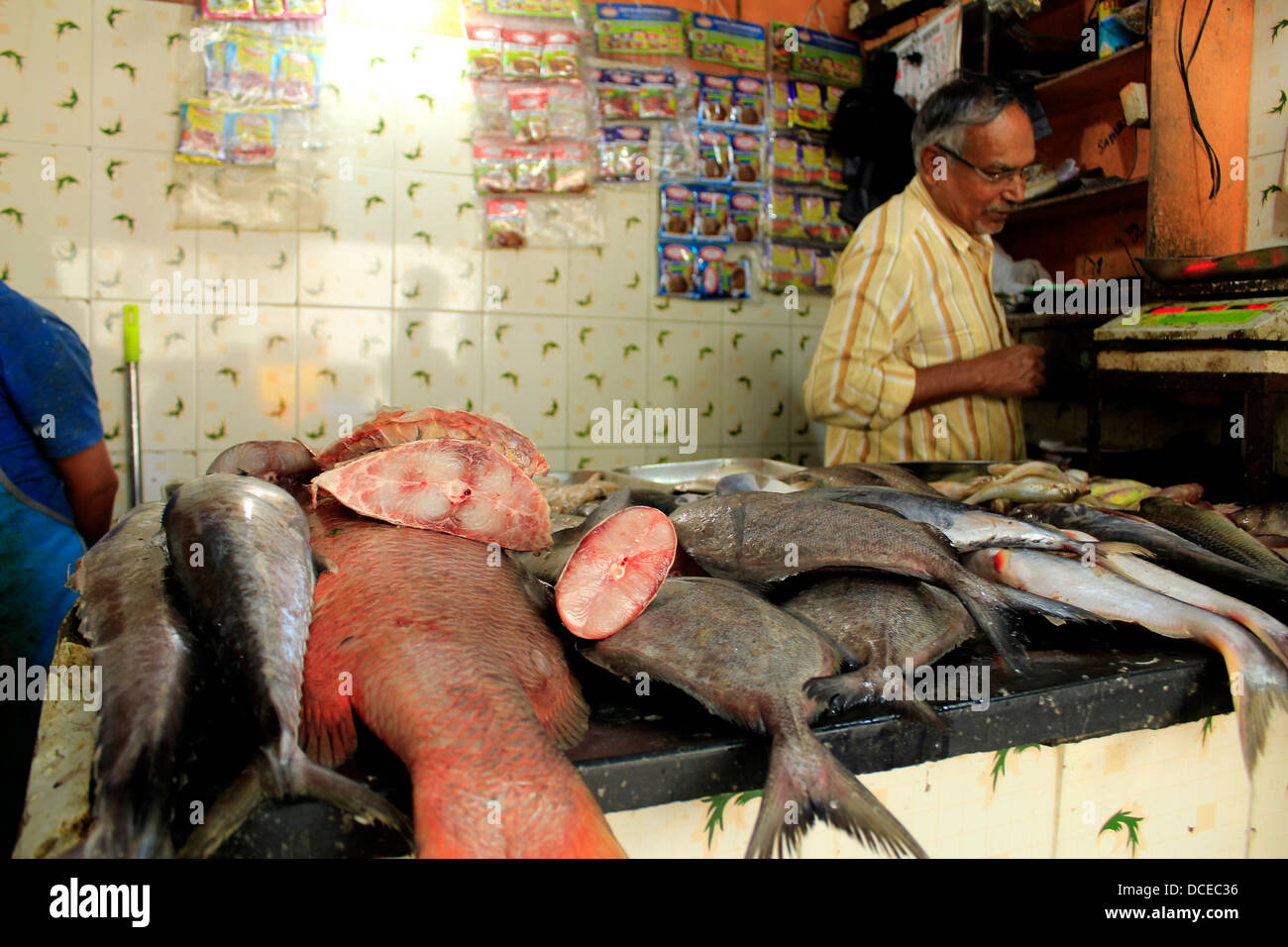 Fish market , bangalore, India Stock Photo