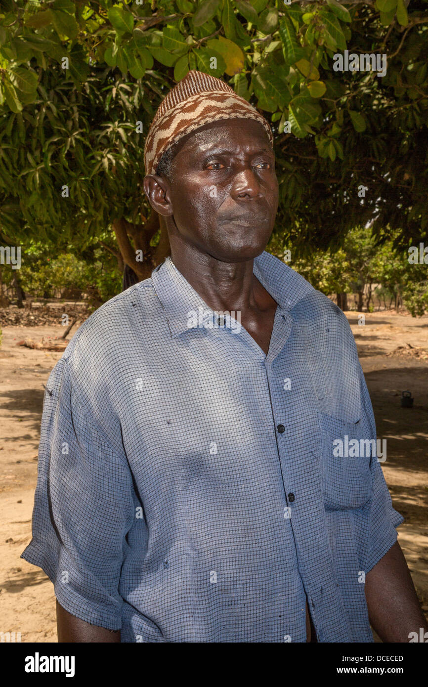 Cashew Nut Farmer, near Sokone, Senegal. Jola (Diola) Ethnic Group. Stock Photo