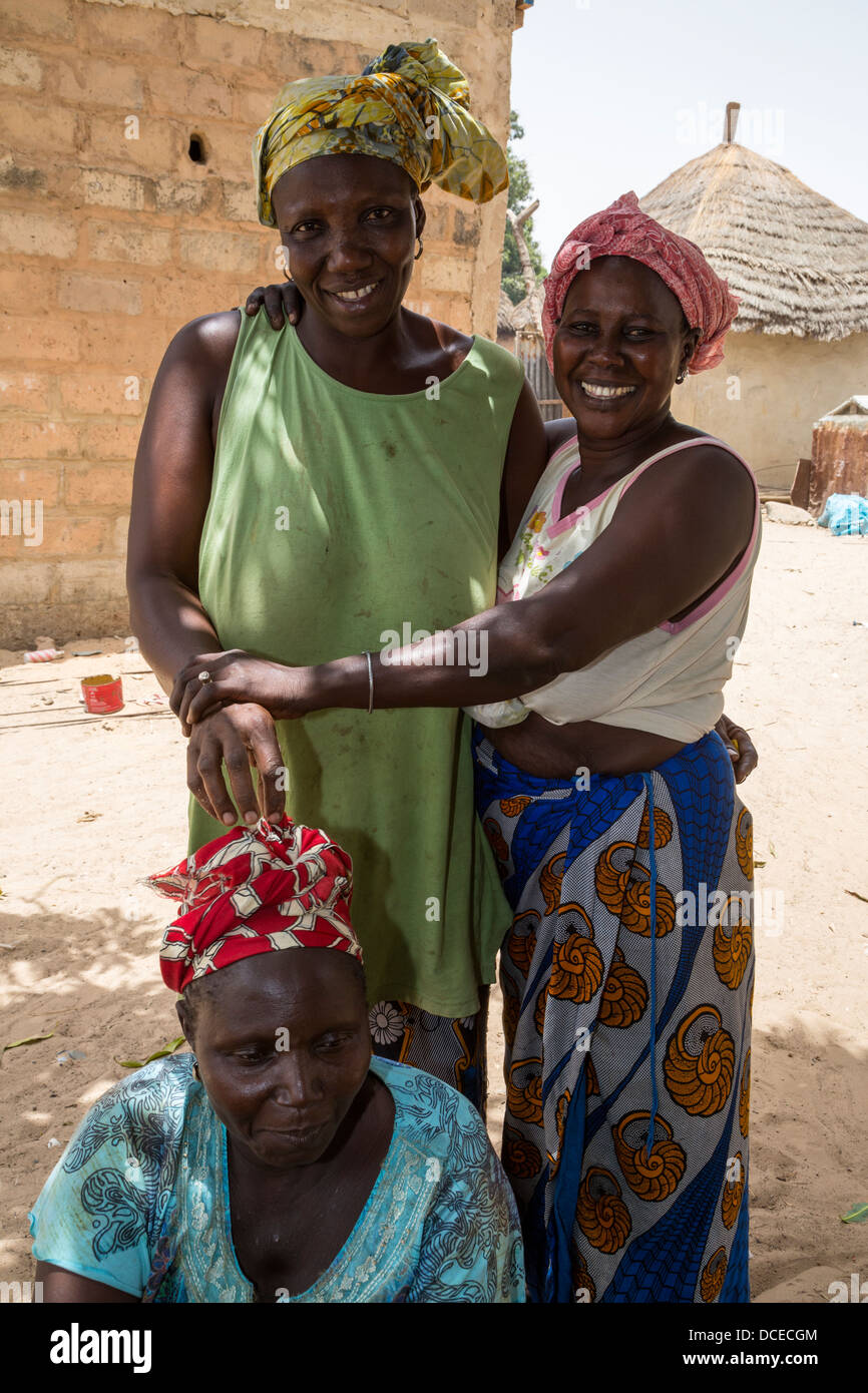 Senegalese Women, Nixo Village, near Sokone, Senegal. Serer Ethnic Group. Stock Photo