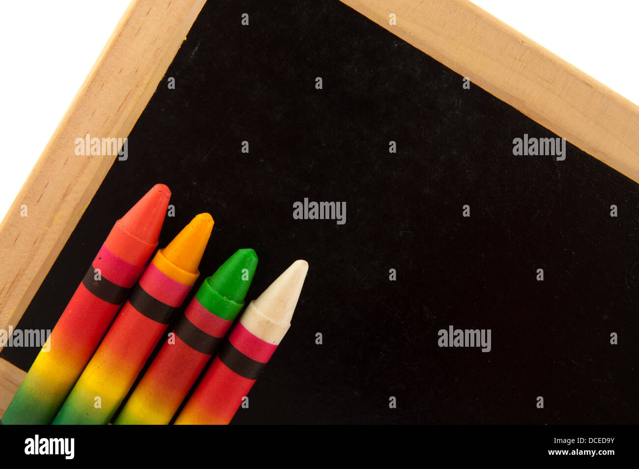 Black board with chalks Stock Photo