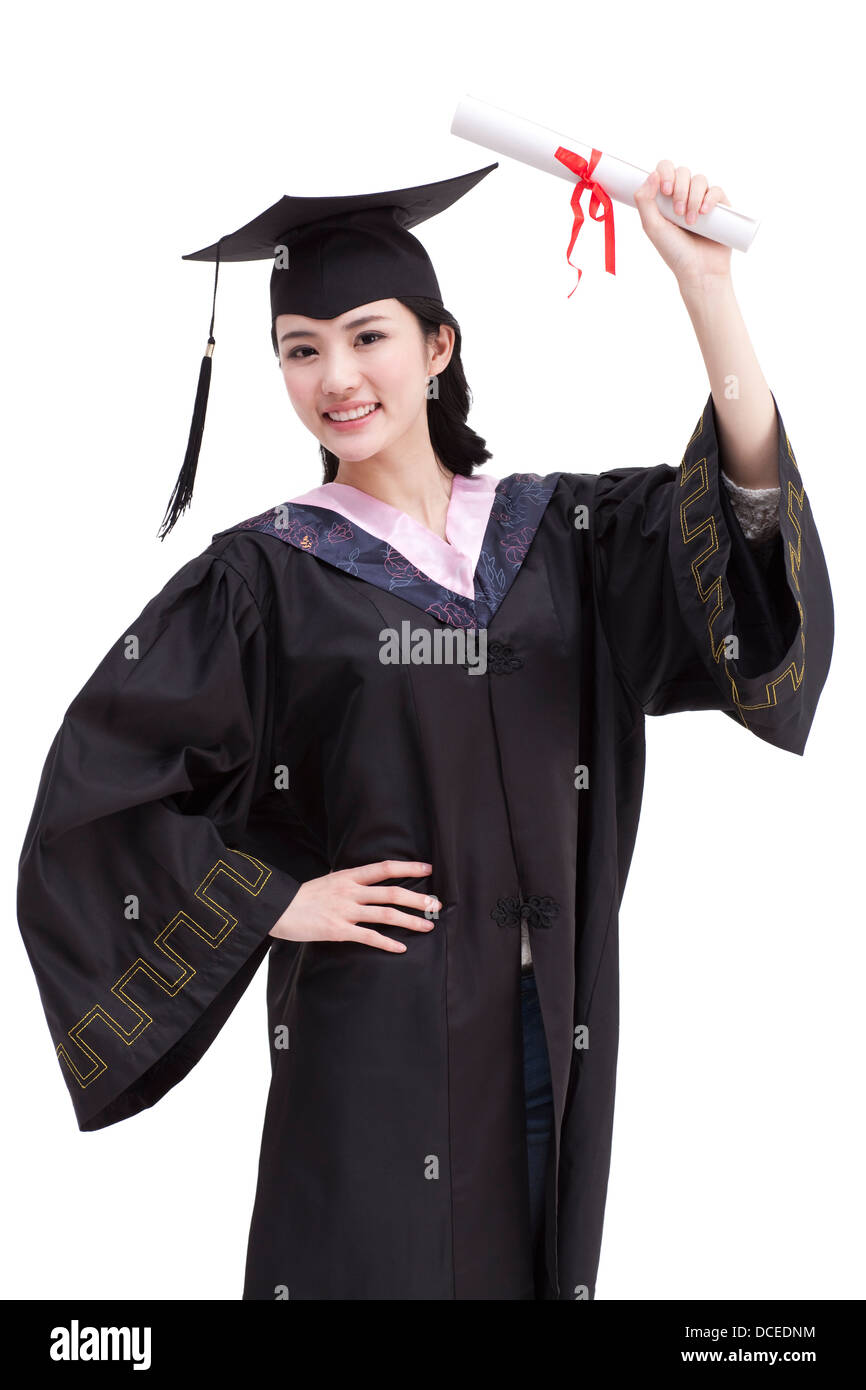 Happy College Graduate In Graduation Gown Stock Photo Alamy Happy College Graduate In Graduation Gown Stock Photo Alamy