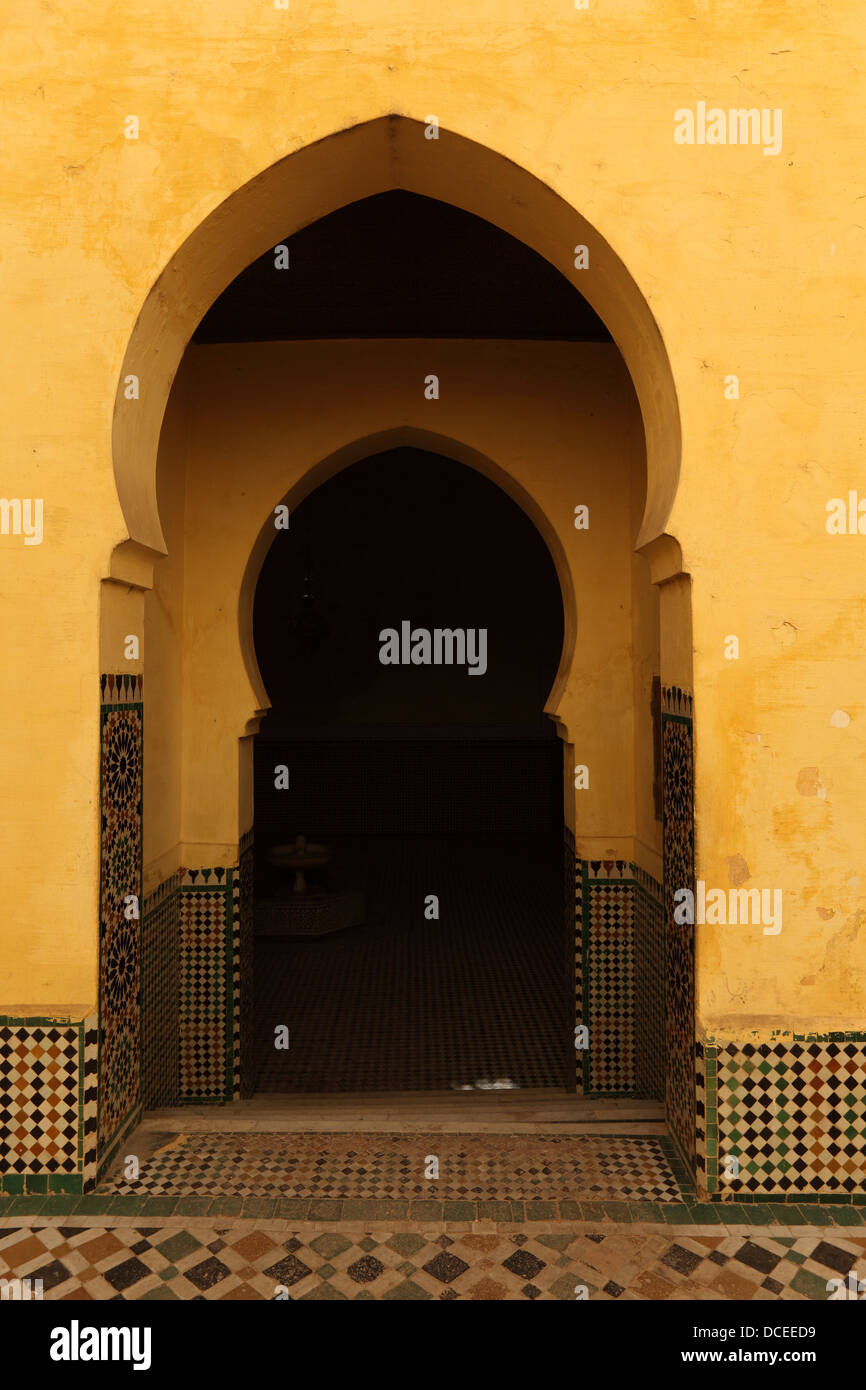 Oriental arch doors in the medina of Meknes, Morocco Stock Photo