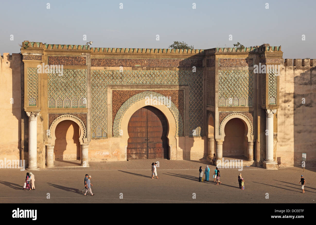 Bab El-Mansour gate in Meknes, Morocco Stock Photo
