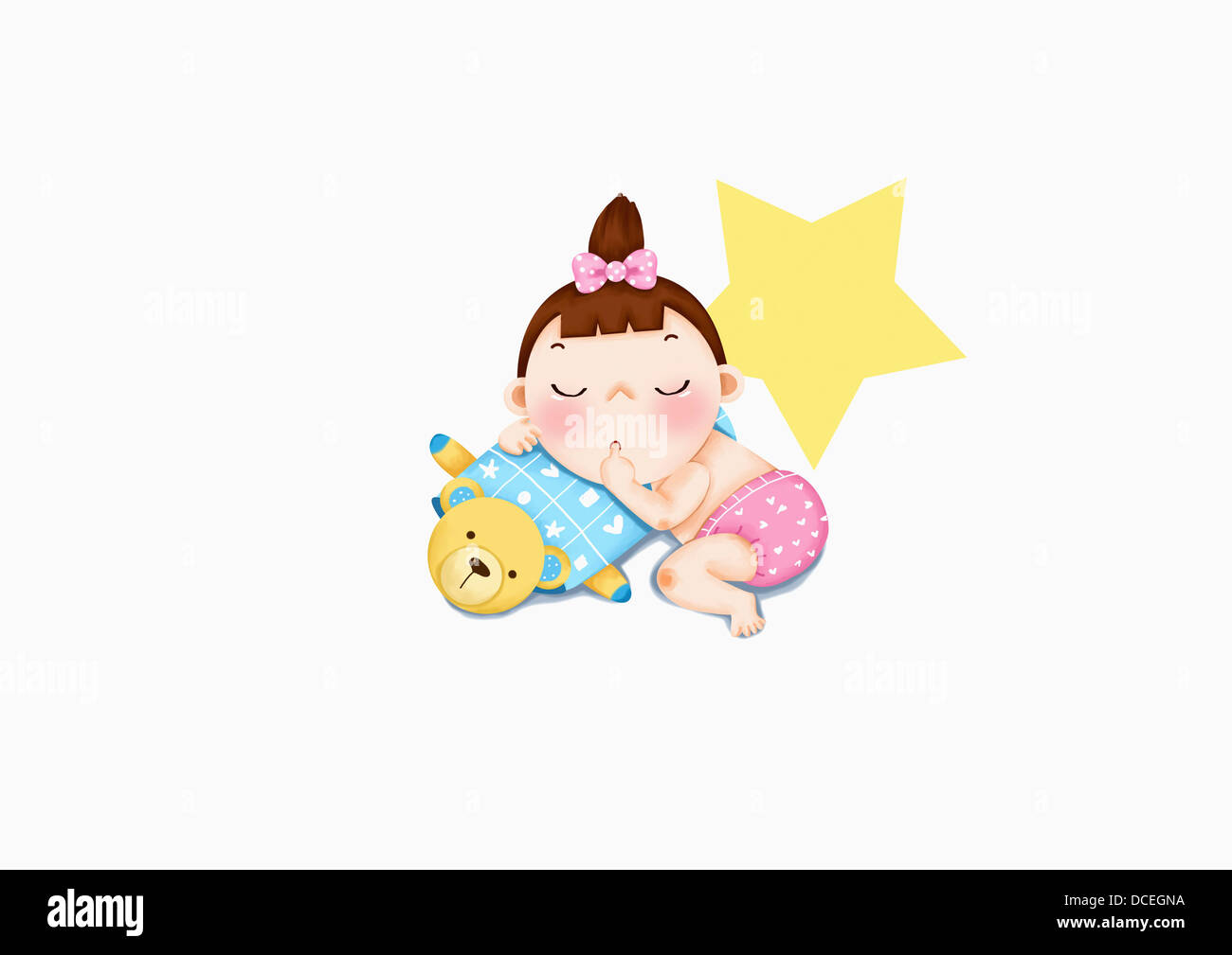 an illustration of a girl sleeping Stock Photo - Alamy