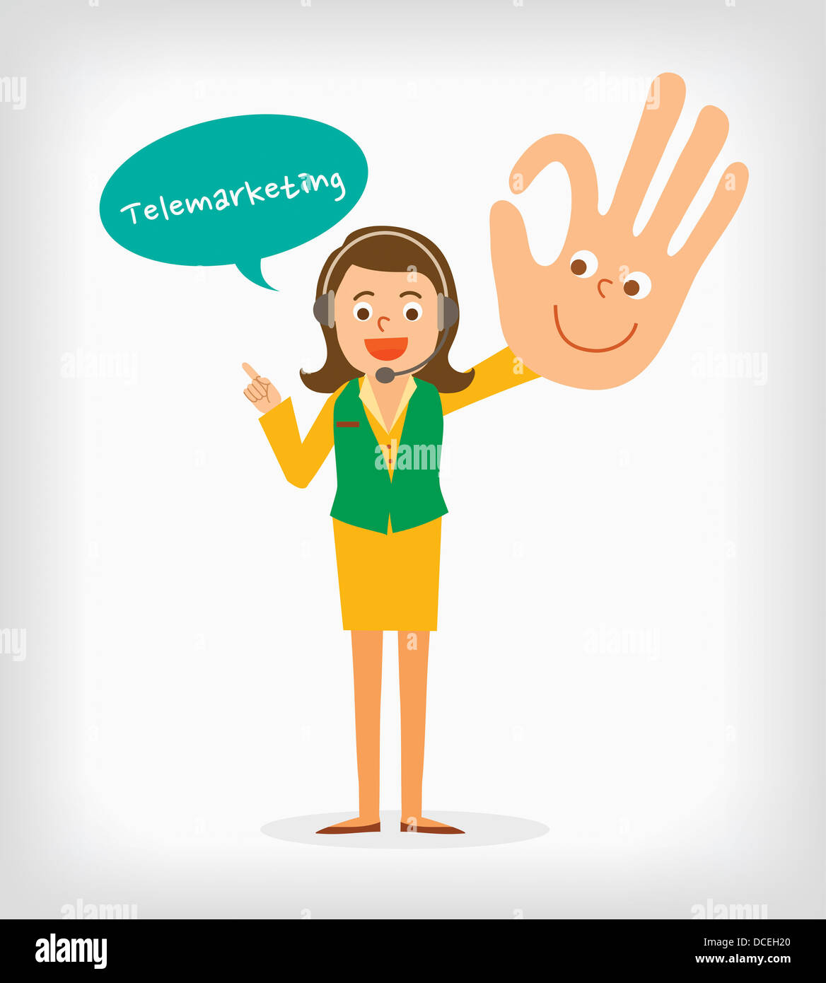 an illustration of a telemarketer Stock Photo - Alamy