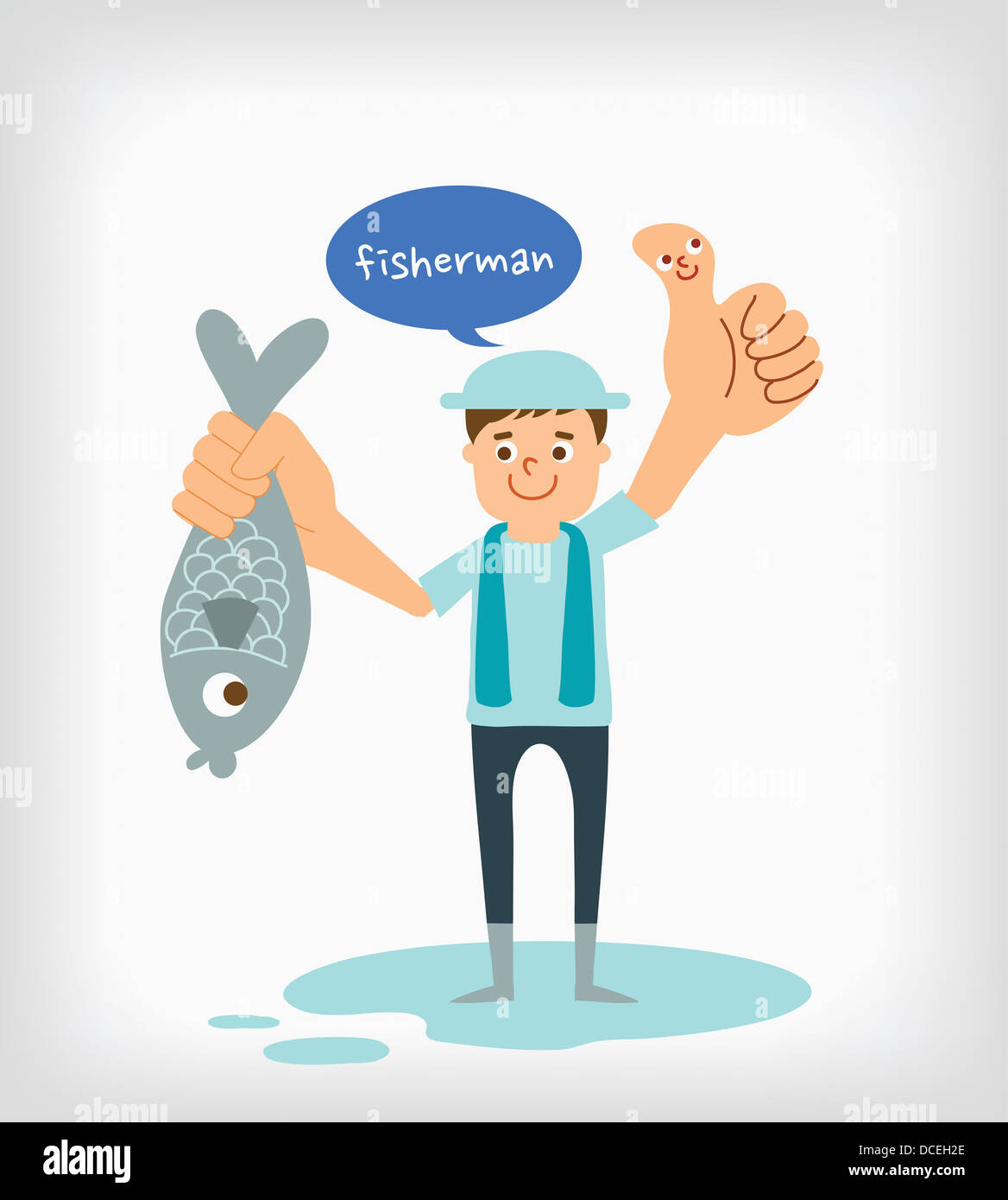 Painting of man holding fish hires stock photography and images Alamy