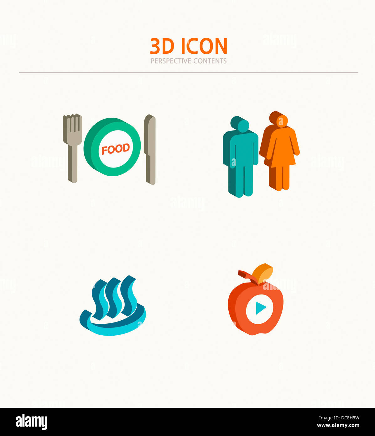 illustration of 3d icons Stock Photo - Alamy