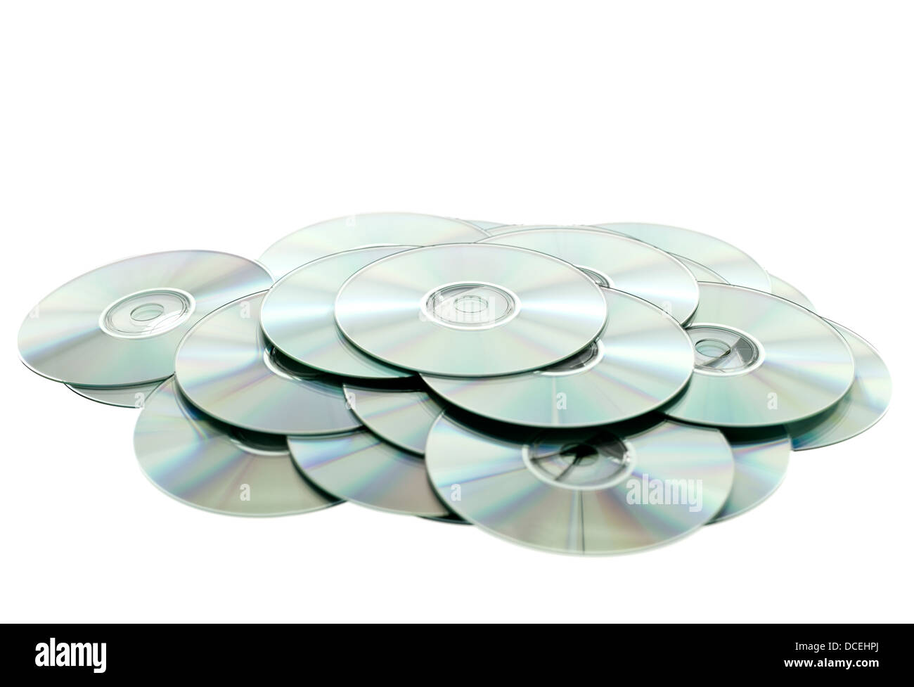 Stack of blank CDs, isolated on white background, Stock vector
