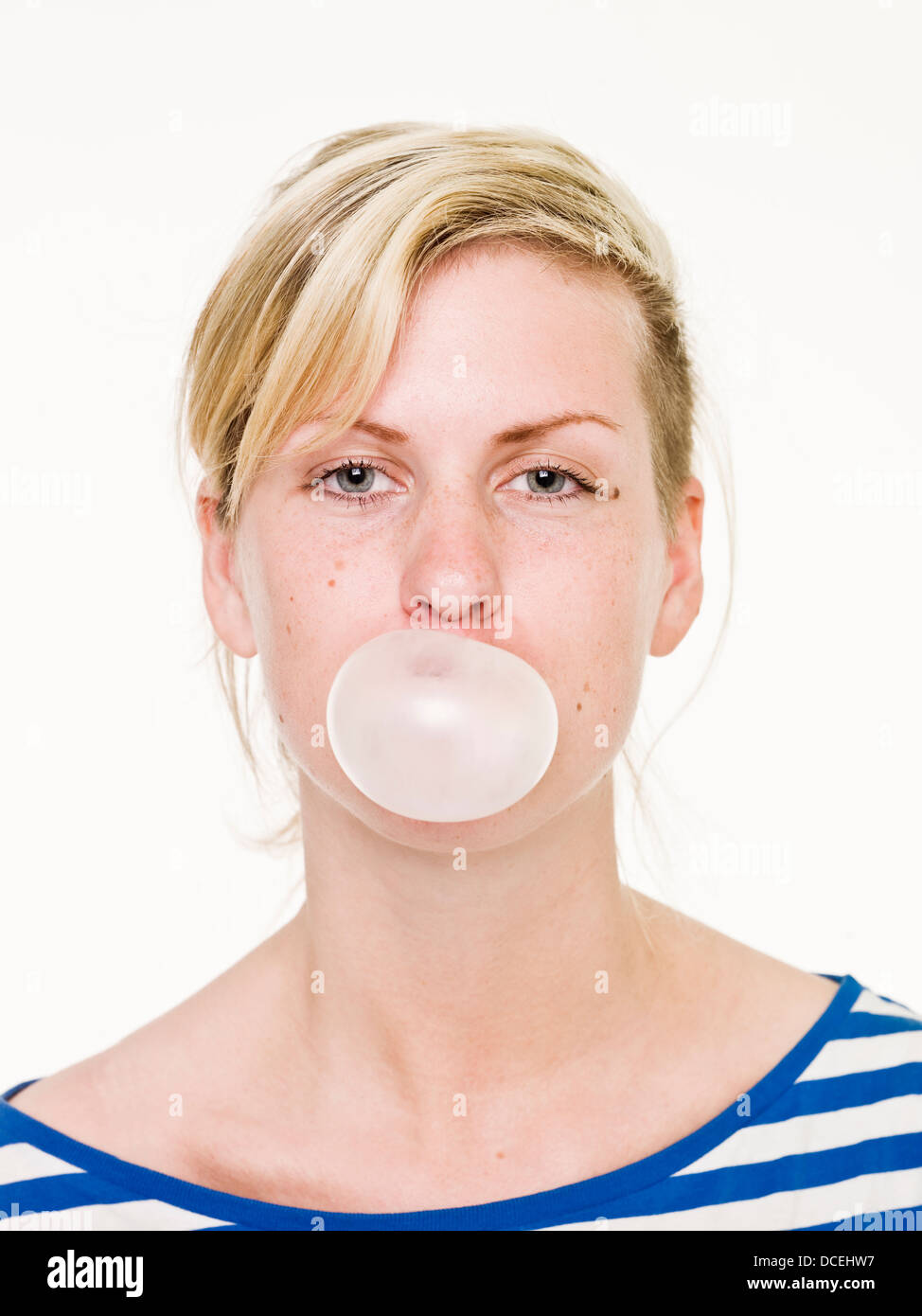 Girl with bubble gum Stock Photo Alamy