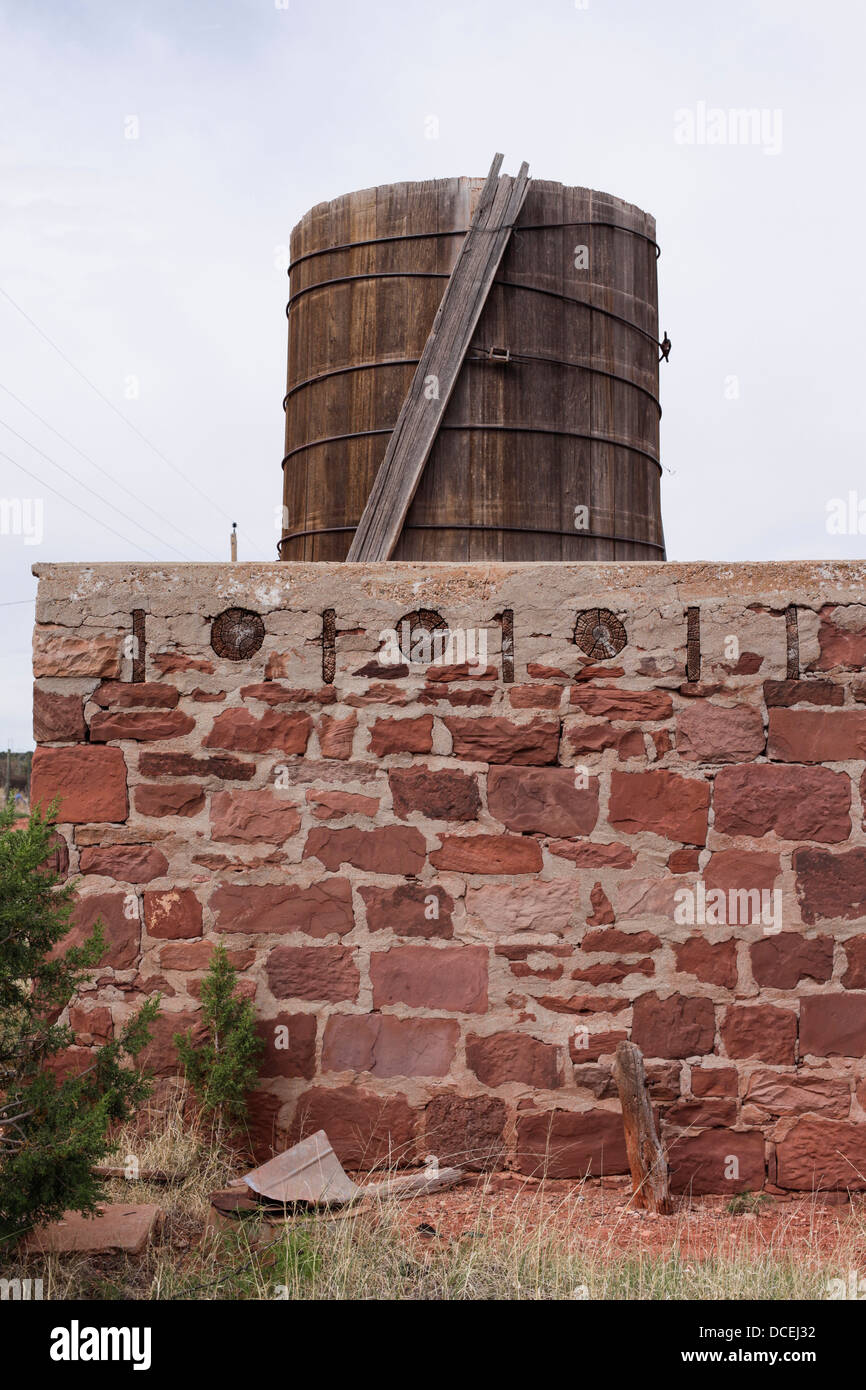 Cuervo, New Mexico, United States. Route 66 Old water tower Stock Photo