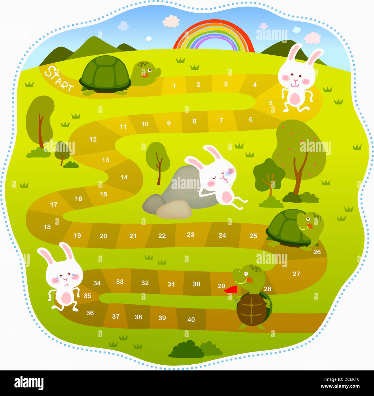 Rabbit And Turtle Race Stock Photos & Rabbit And Turtle Race Stock ...