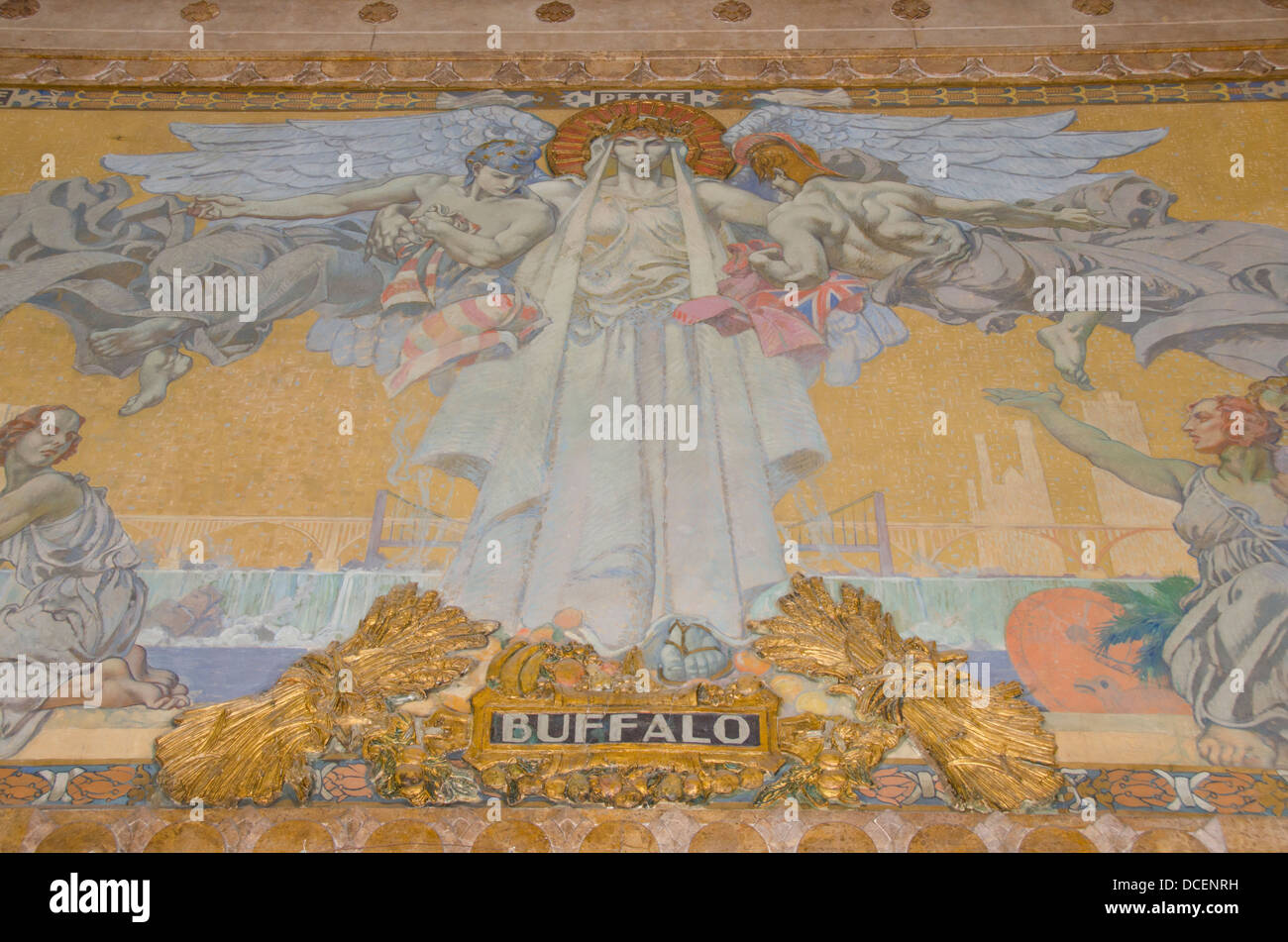 New York Buffalo Historic Art Deco City Hall Interior Wall Mural