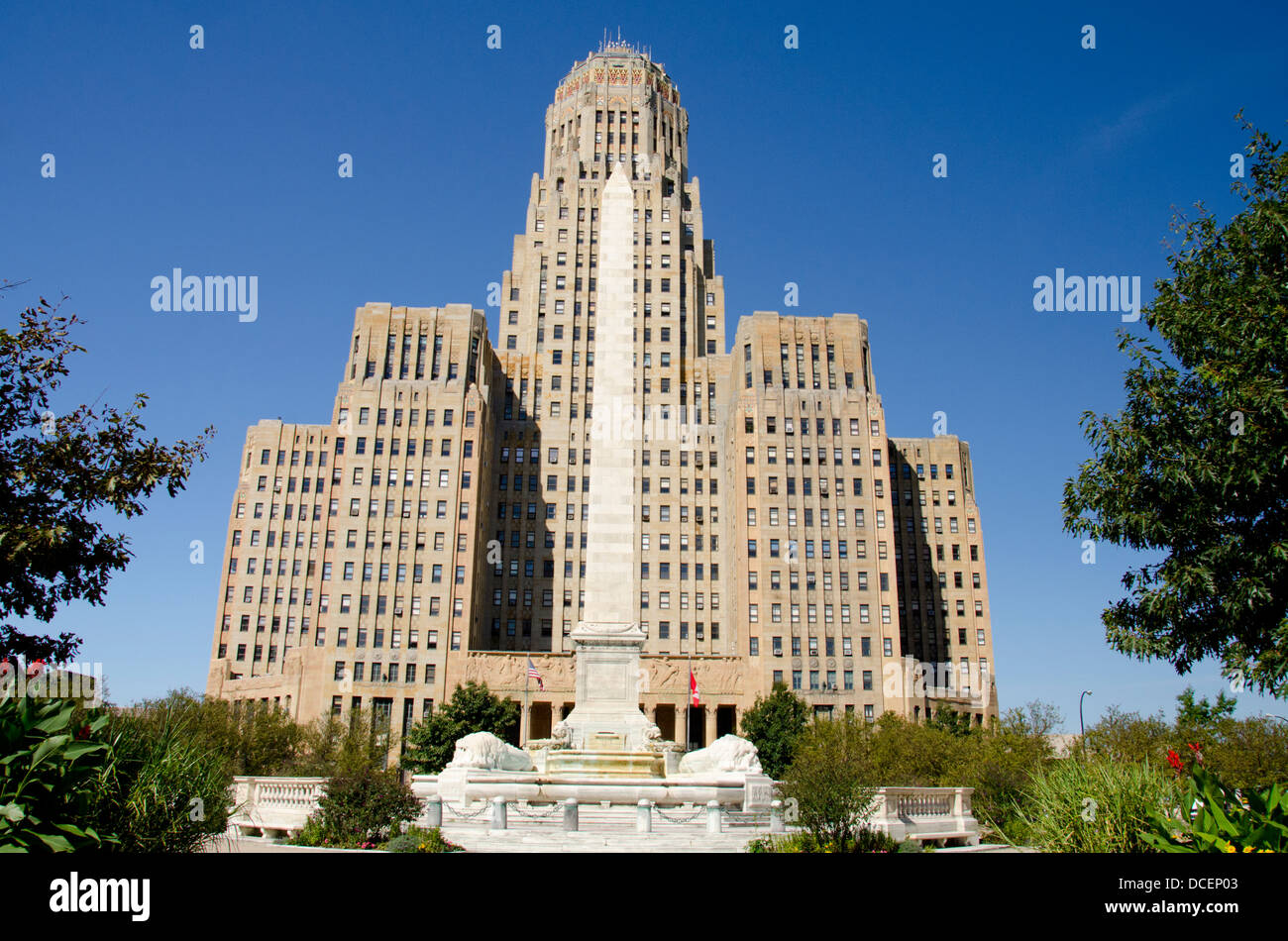 New York, Buffalo. Historic art deco City Hall with the McKinley ...