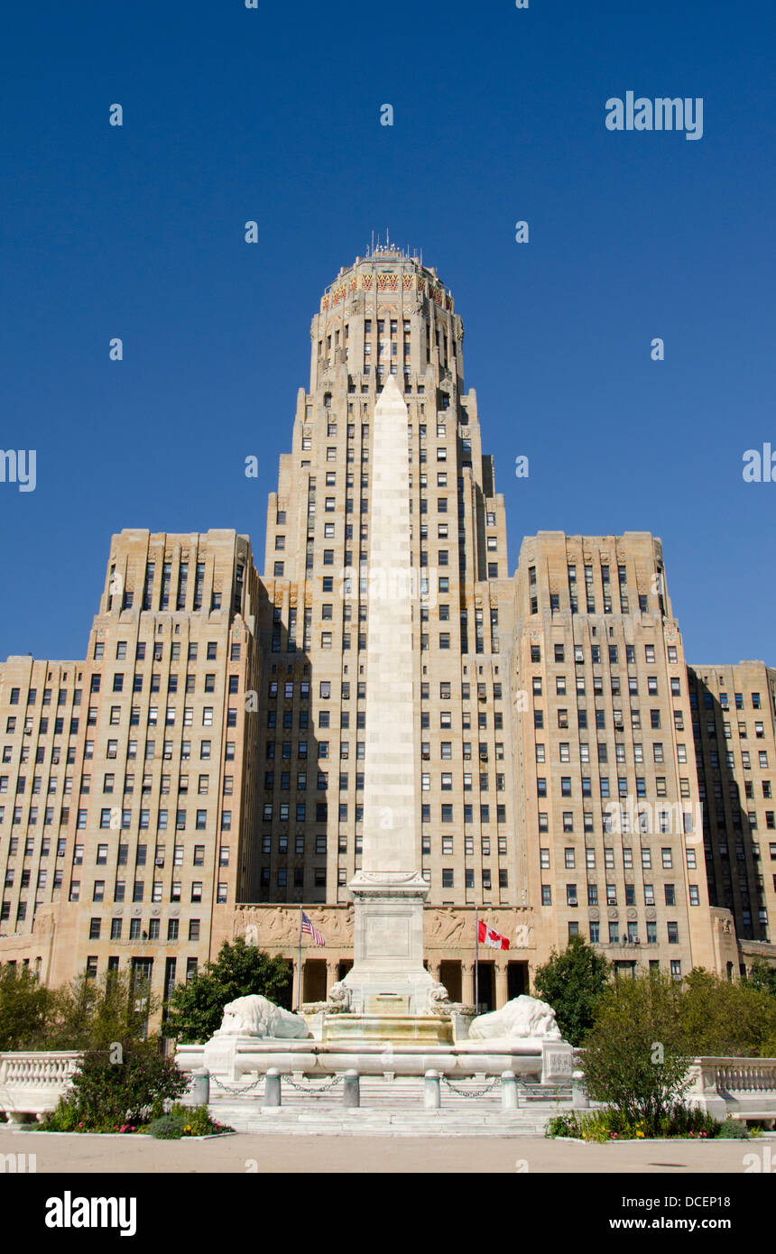 New York, Buffalo. Historic art deco City Hall with the McKinley ...