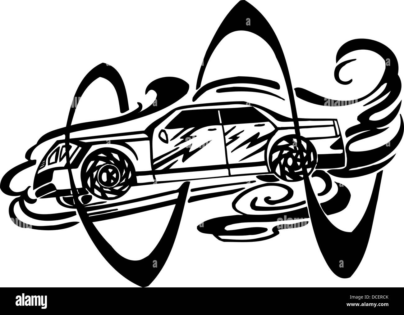 Racing car. Vinyl-ready design Stock Photo - Alamy