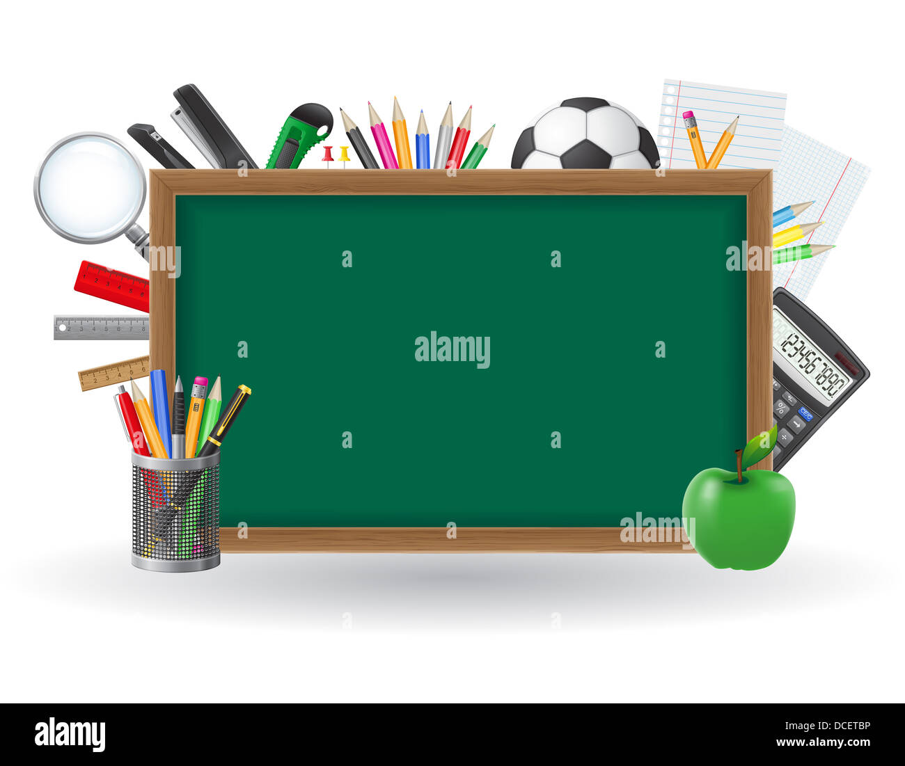set icons school supplies illustration isolated on white background ...