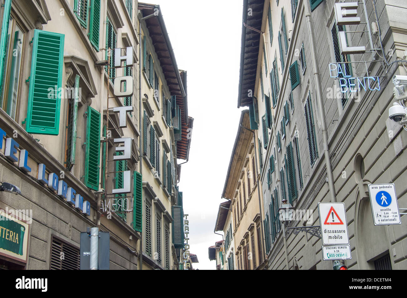 Hotel Sign in Street Stock Photo