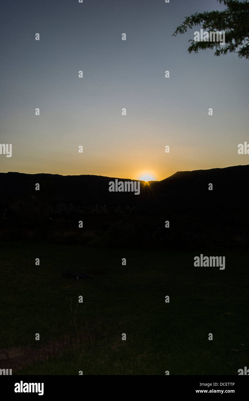 Sunset over Mountains Stock Photo - Alamy