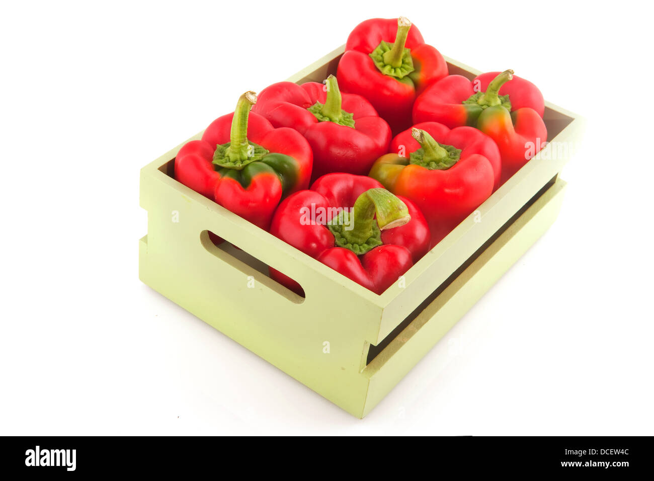 Wooden crate with vegetables Stock Photo