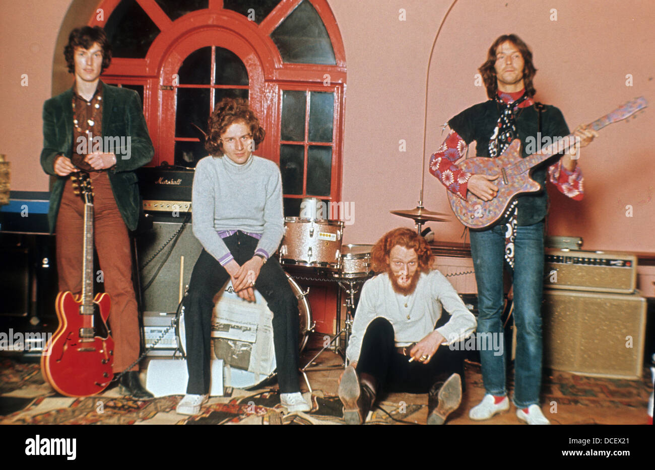 BLIND FAITH Promotional photo of UK rock group about 1969. See Description below for names Stock Photo