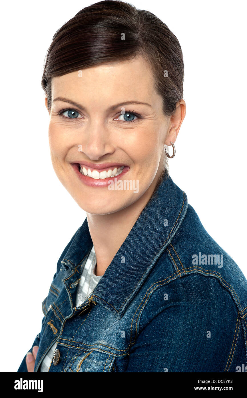 Closeup shot of an attractive trendy young woman flashing a smile on