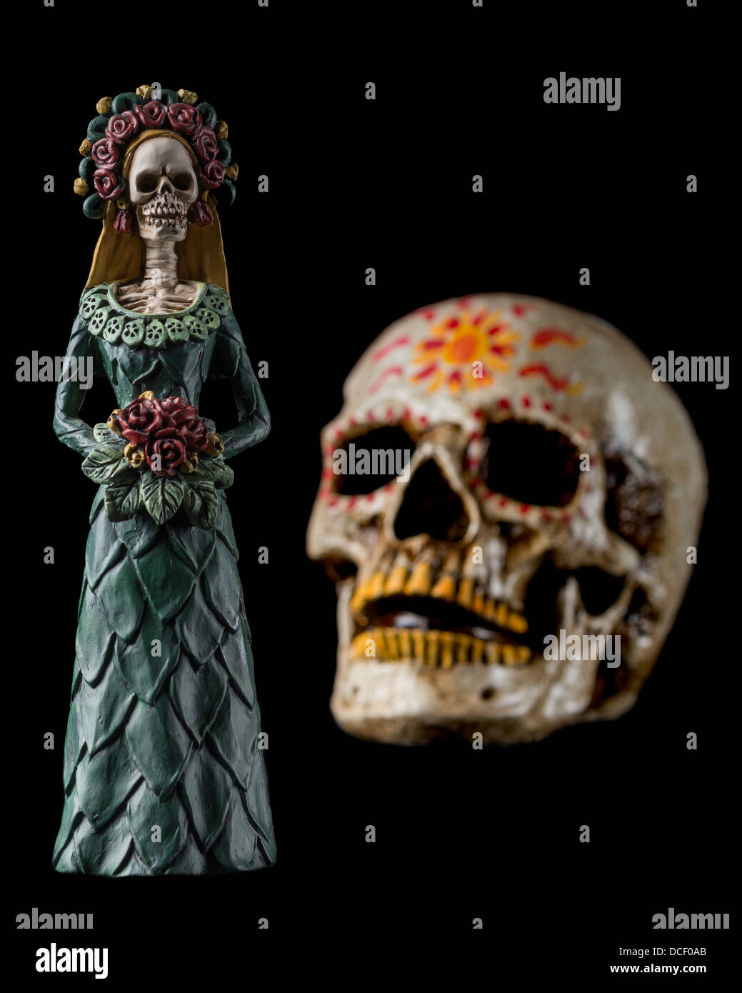 Catrina Calavera known as the 'Elegant Skull' Dia de los Muertos (Day of the Dead) celebration Stock Photo