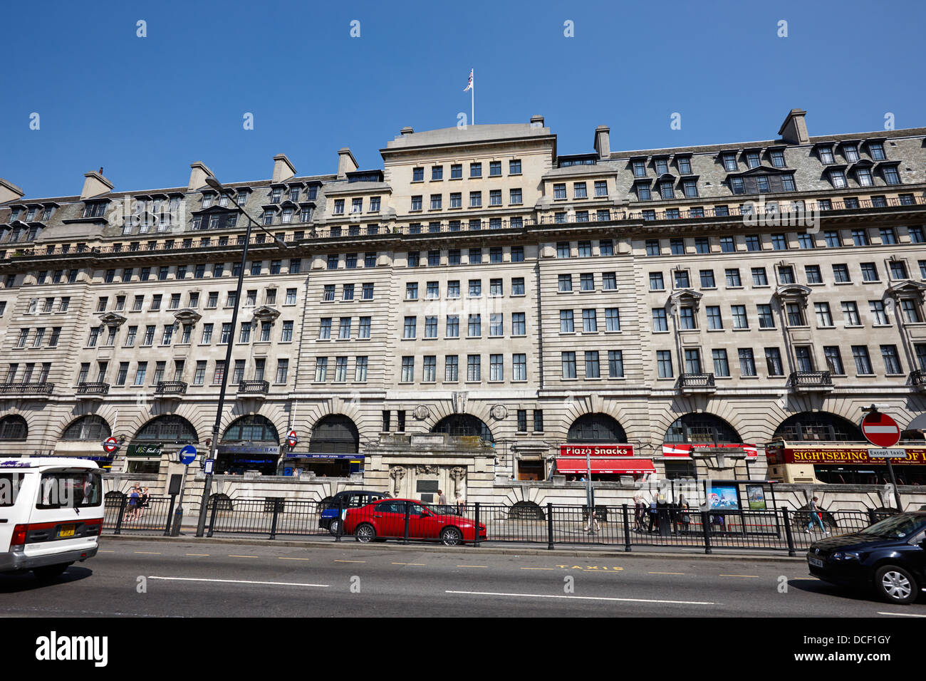 chiltern court luxury flats above baker street tube station and marylebone road London England UK Stock Photo