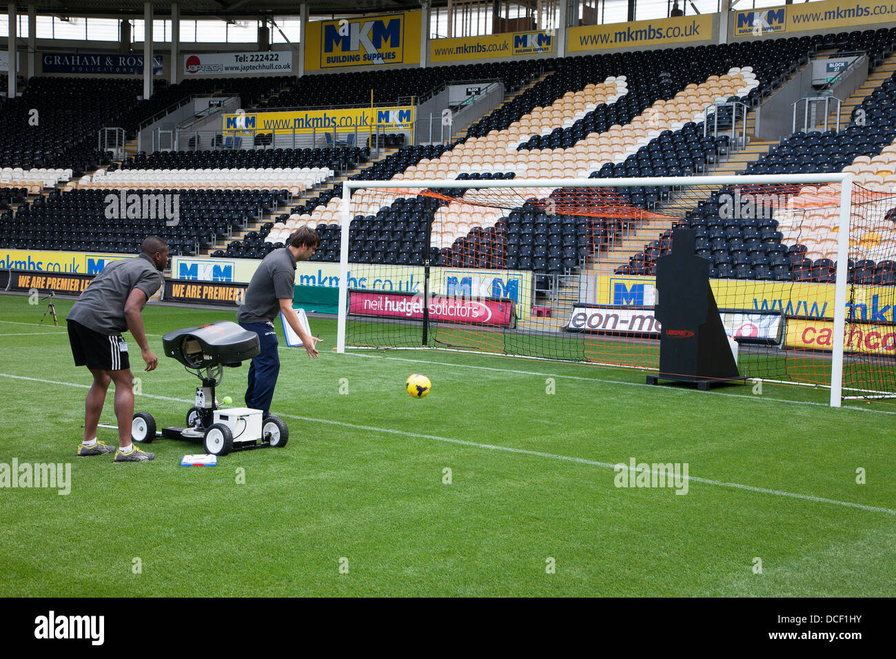 HawkEye Goal Line Technology being installed and calibrated at a Hull