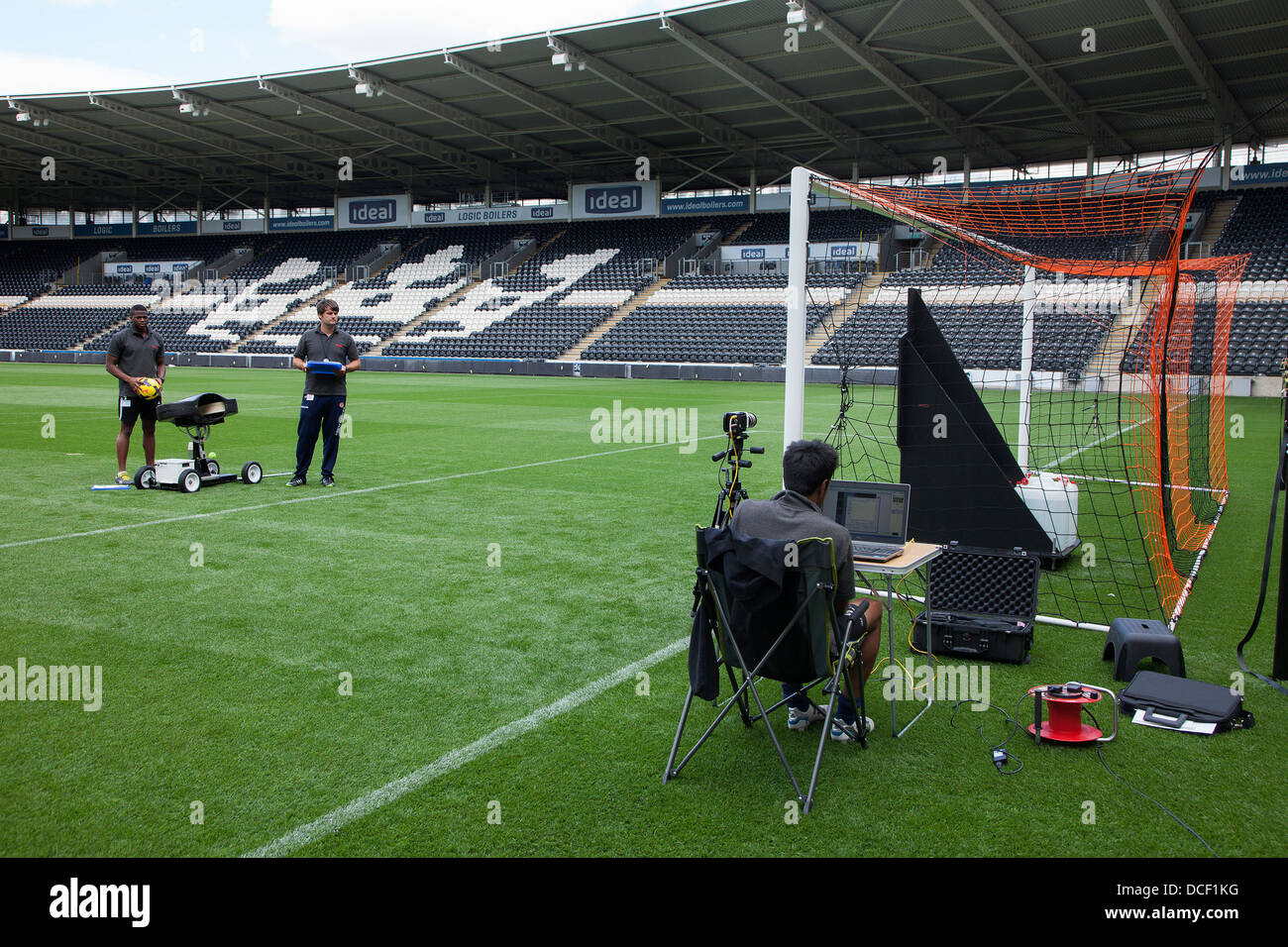 HawkEye Goal Line Technology being installed and calibrated at a Hull