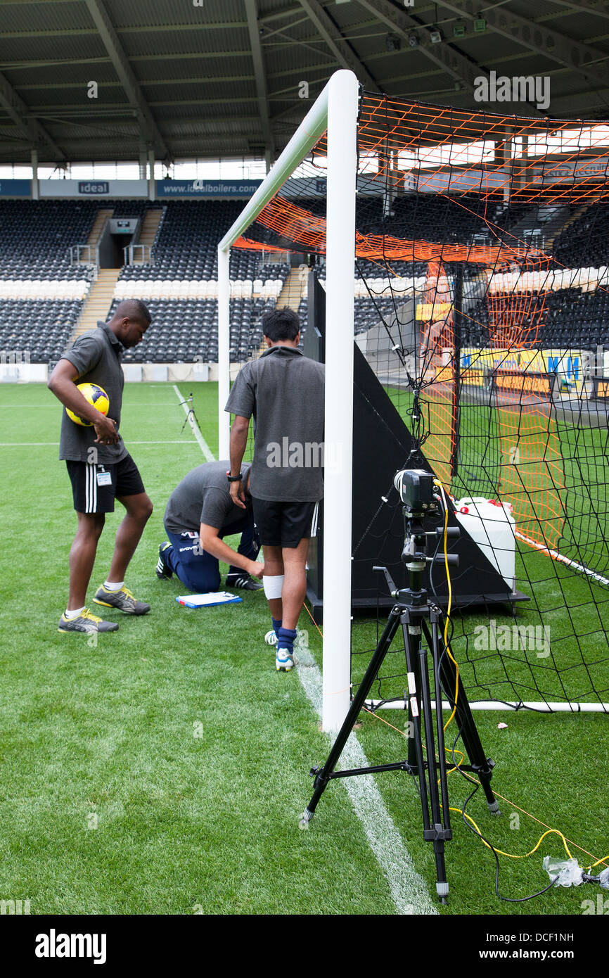 HawkEye Goal Line Technology being installed and calibrated at a Hull