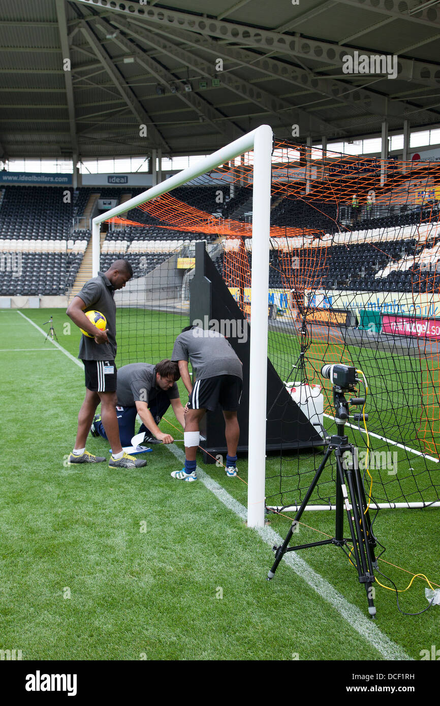 HawkEye Goal Line Technology being installed and calibrated at a Hull