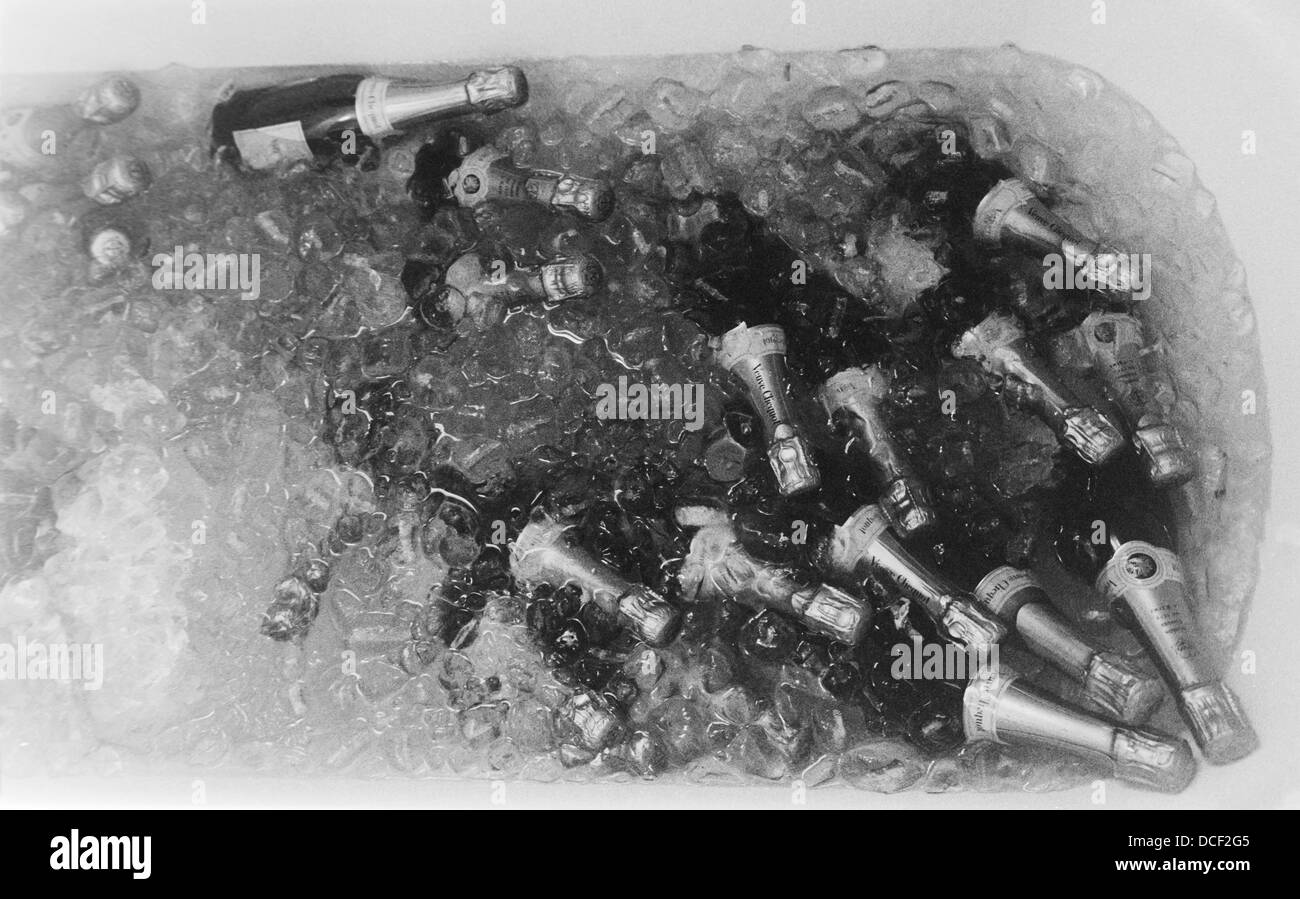 Bottles of champagne on ice in New York in this 2008 file photo. (© Richard B. Levine) Stock Photo