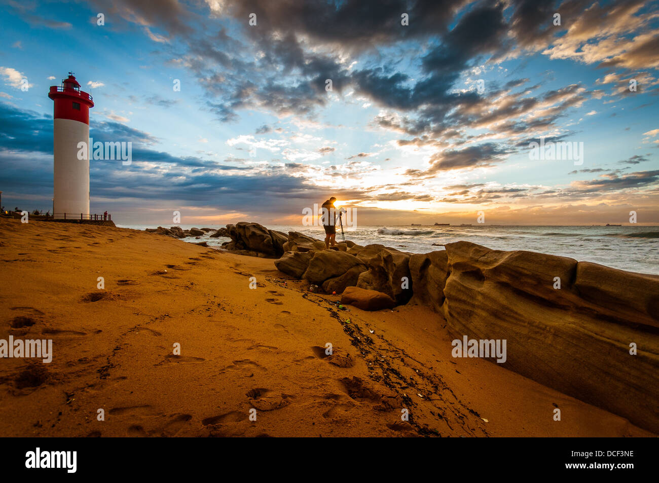 Umhlanga Rocks beach at daybreak Stock Photo - Alamy