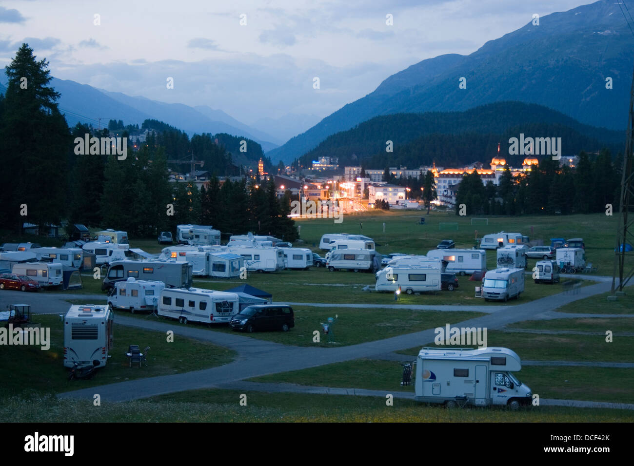 vw t5 camper van at camping des glaciers camp site at La fouly in the swiss  alps switzerland Stock Photo - Alamy