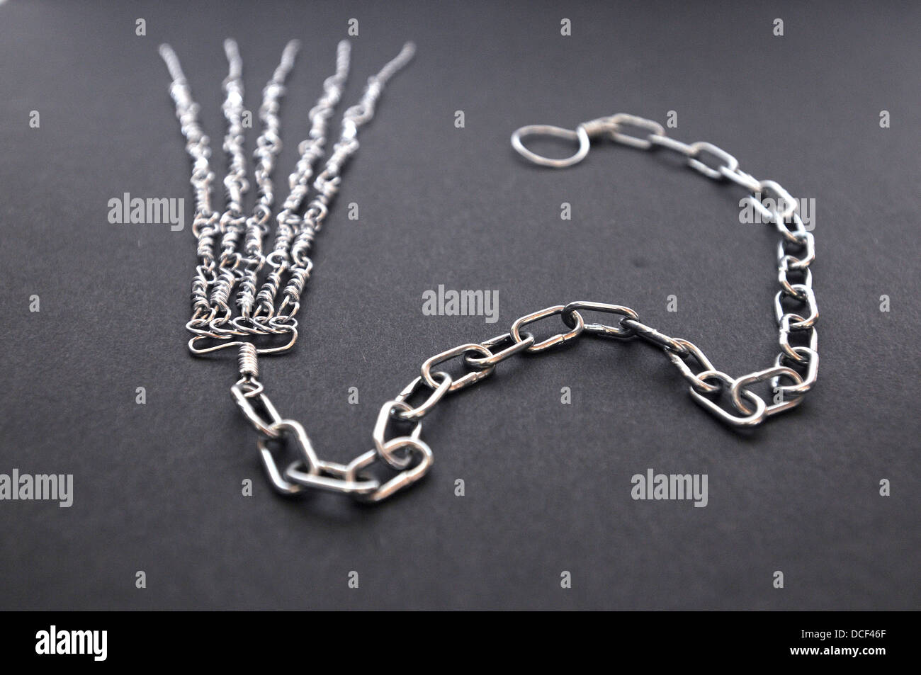 A  metal chain discipline made by Nuns used as Penance , Stock Photo