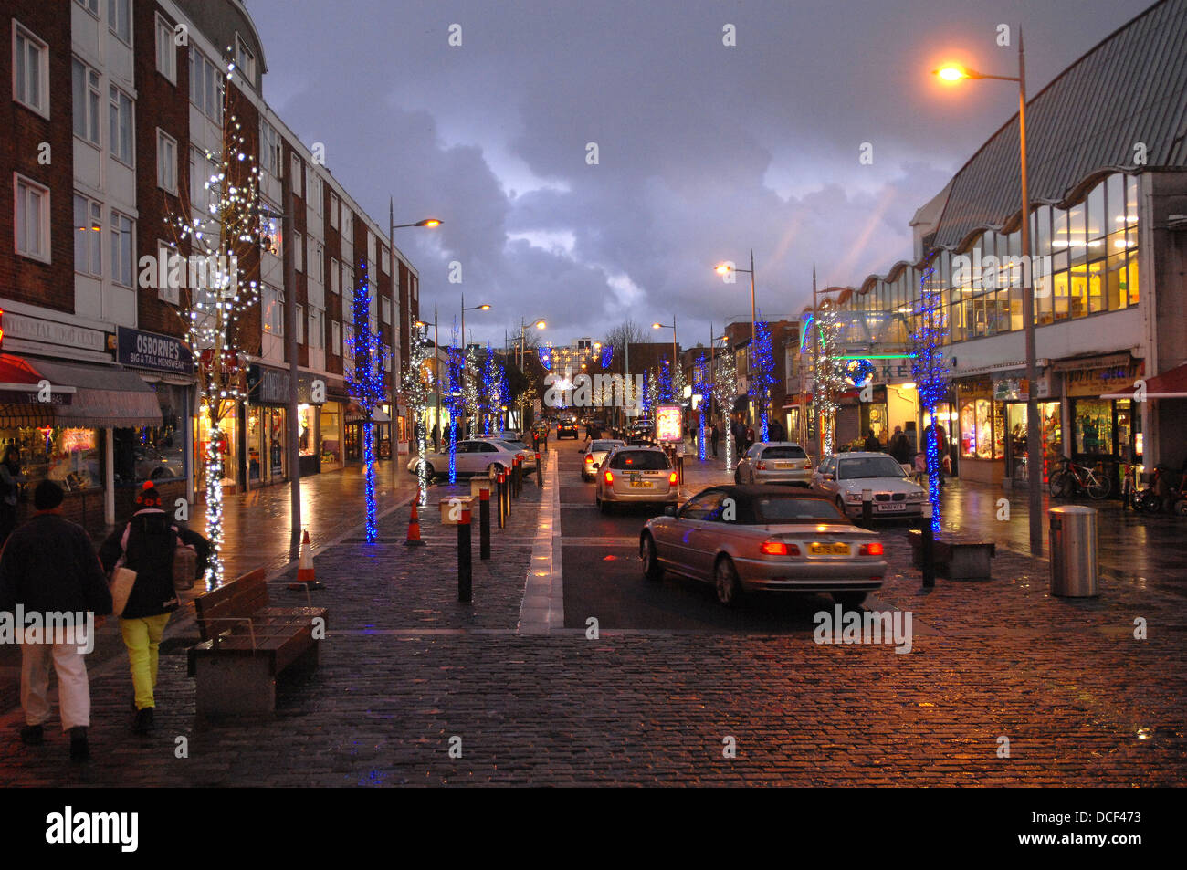 The Christmas lights in Plymouth create a festive atmosphere as